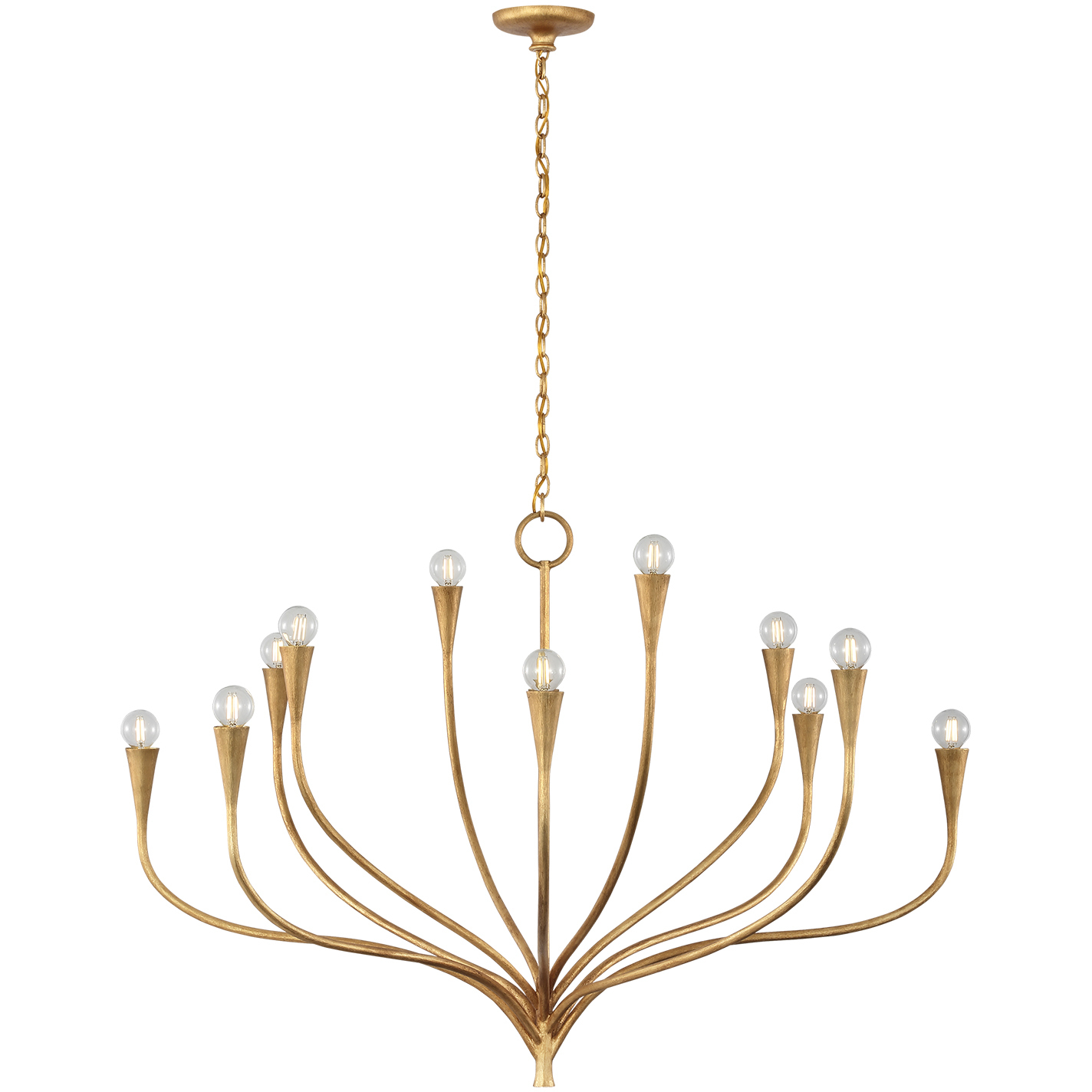 Julie Neill Marini LED 43.25 inch Antique Gold Leaf Chandelier Ceiling Light