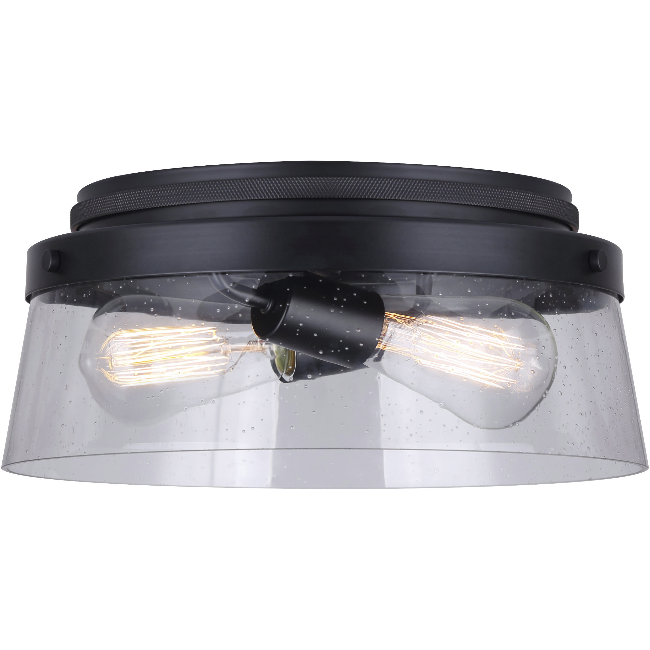 Declan 2 Light 13 inch Matte Black Flush Mount Ceiling Light