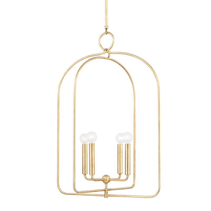 Mallory 4 Light 22.5 inch Gold Leaf Pendant Ceiling Light, Large