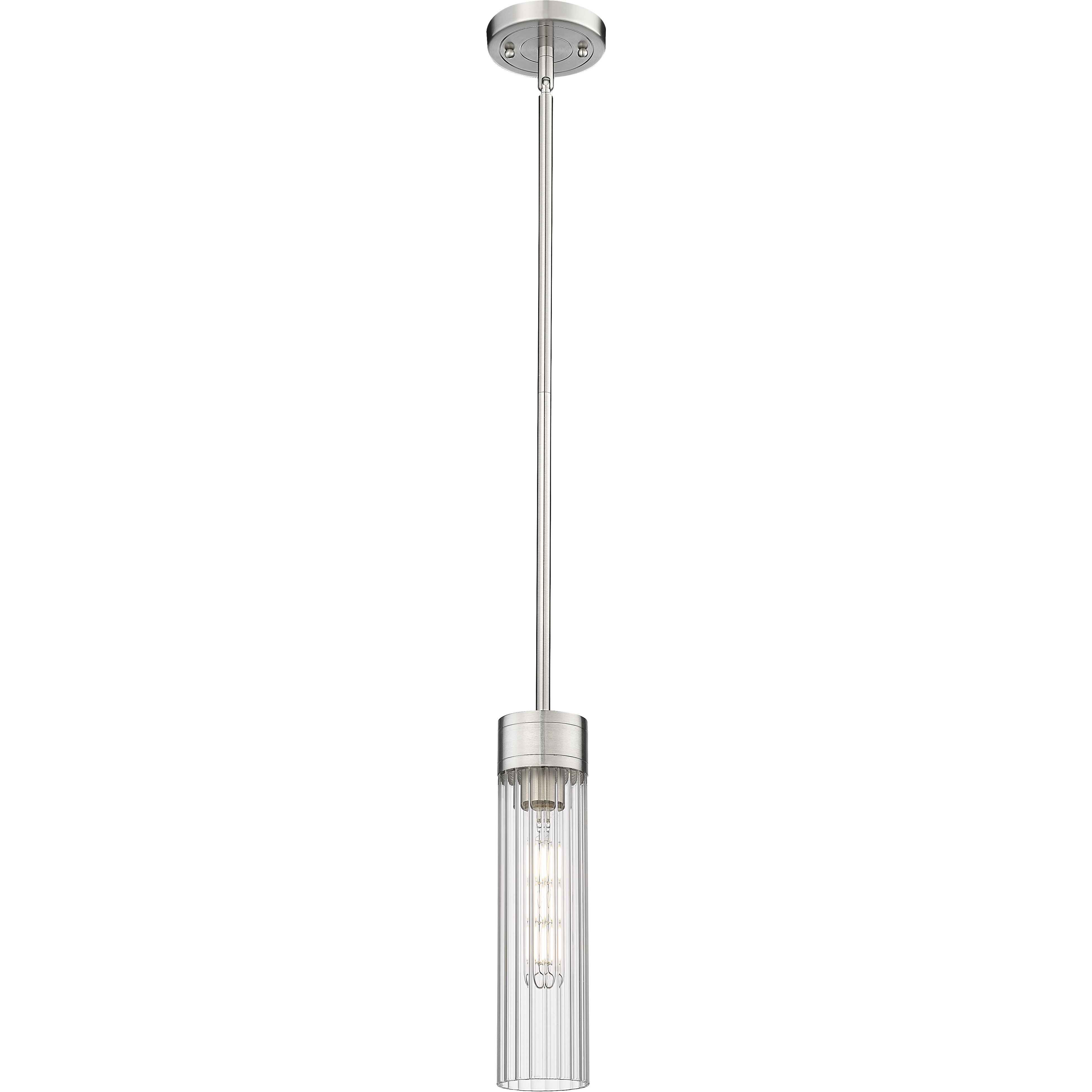 Empire 1 Light 3.13 inch Satin Nickel Pendant Ceiling Light in Clear Glass