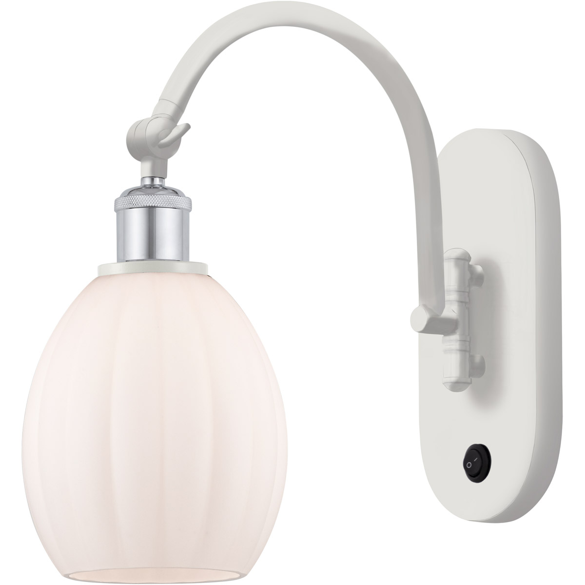 Ballston Eaton 1 Light 6 inch White and Polished Chrome Sconce Wall Light