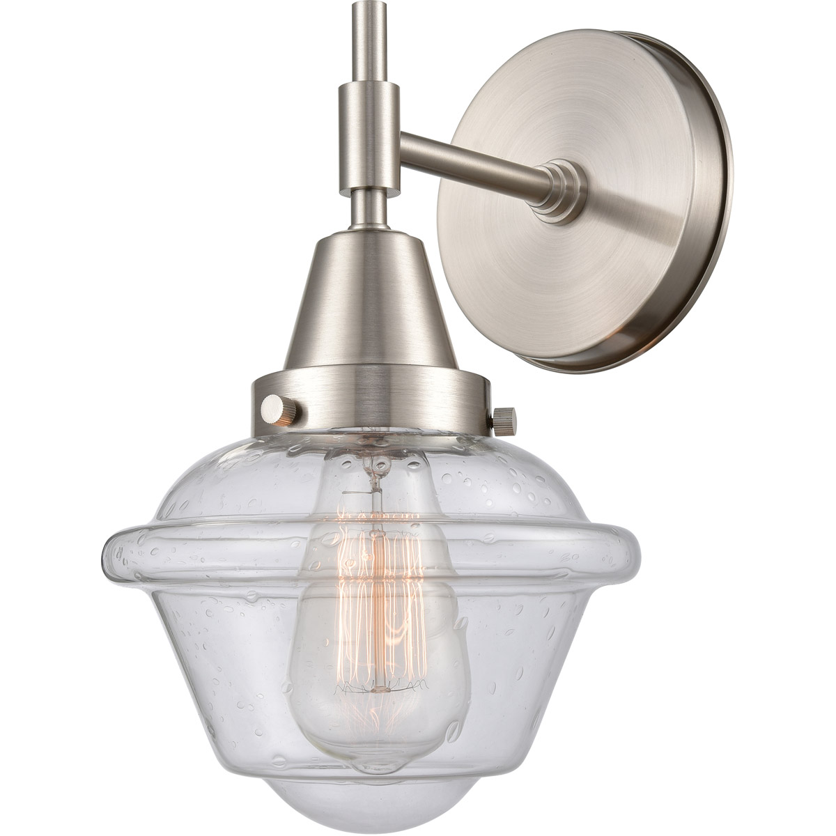 Caden 1 Light 8 inch Satin Nickel Sconce Wall Light in Seedy Glass