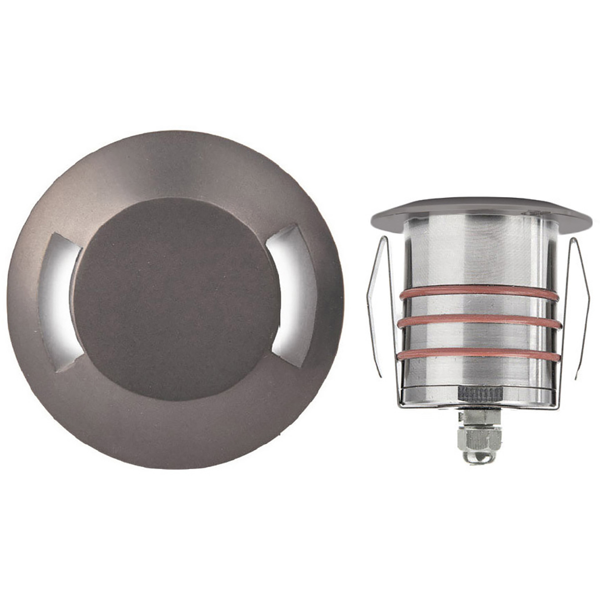 Inground Recessed Light 12 4.1 watt Stainless Steel Coated in Bronze Path Indicator Light in 2700K Warm LED, WAC Landscape
