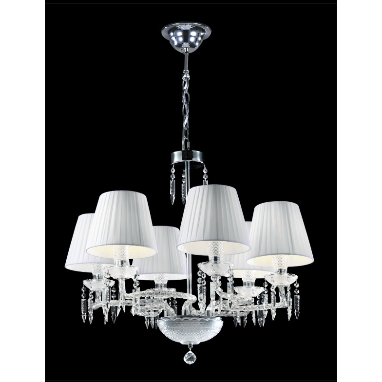 Le Chateau 6 Light 27 inch Silver Crystal Chandelier Ceiling Light
