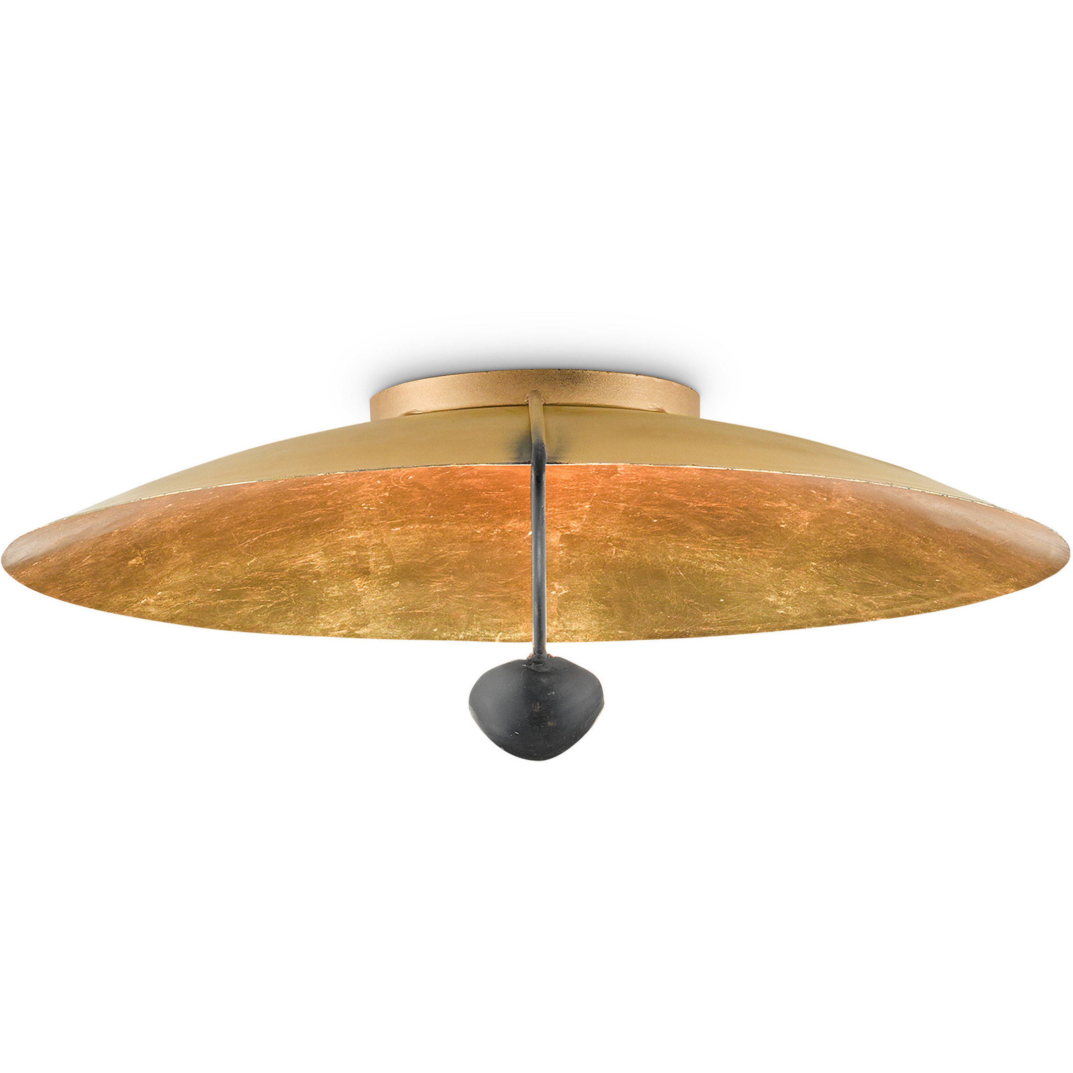 Pinders 2 Light 27.75 inch Contemporary Gold Leaf Flush Mount Ceiling Light