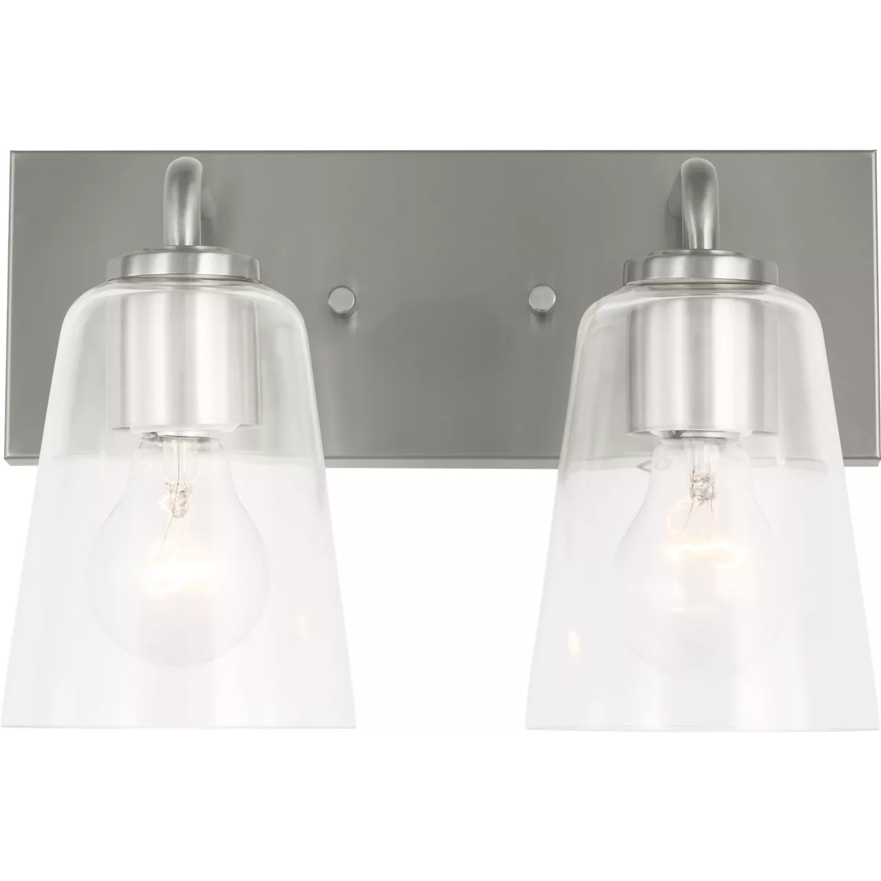 Miles 2 Light 12 inch Brushed Nickel Vanity Light Wall Light, Medium