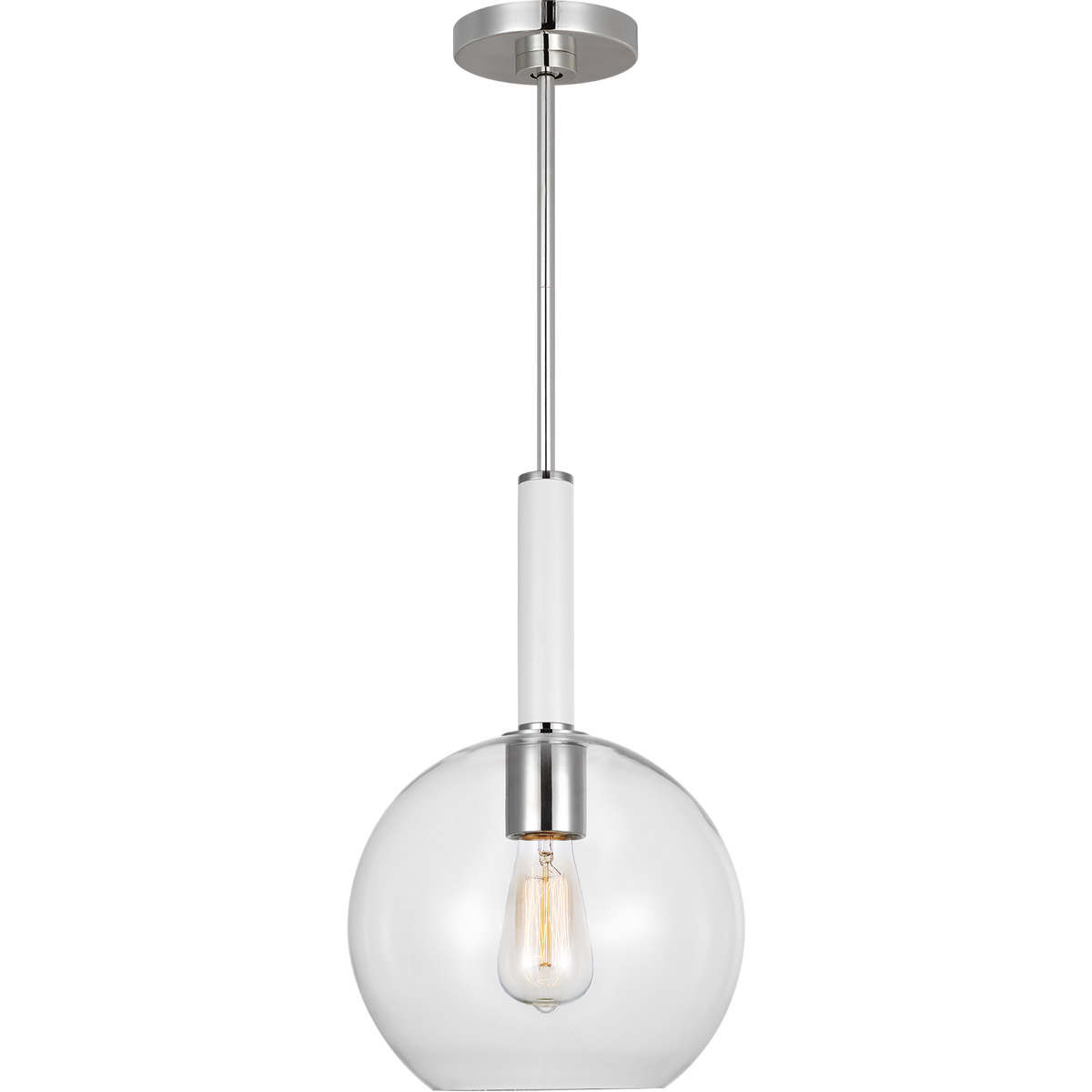 kate spade new york Monroe 1 Light 10.38 inch Polished Nickel Pendant Ceiling Light in Polished Nickel / Gloss White