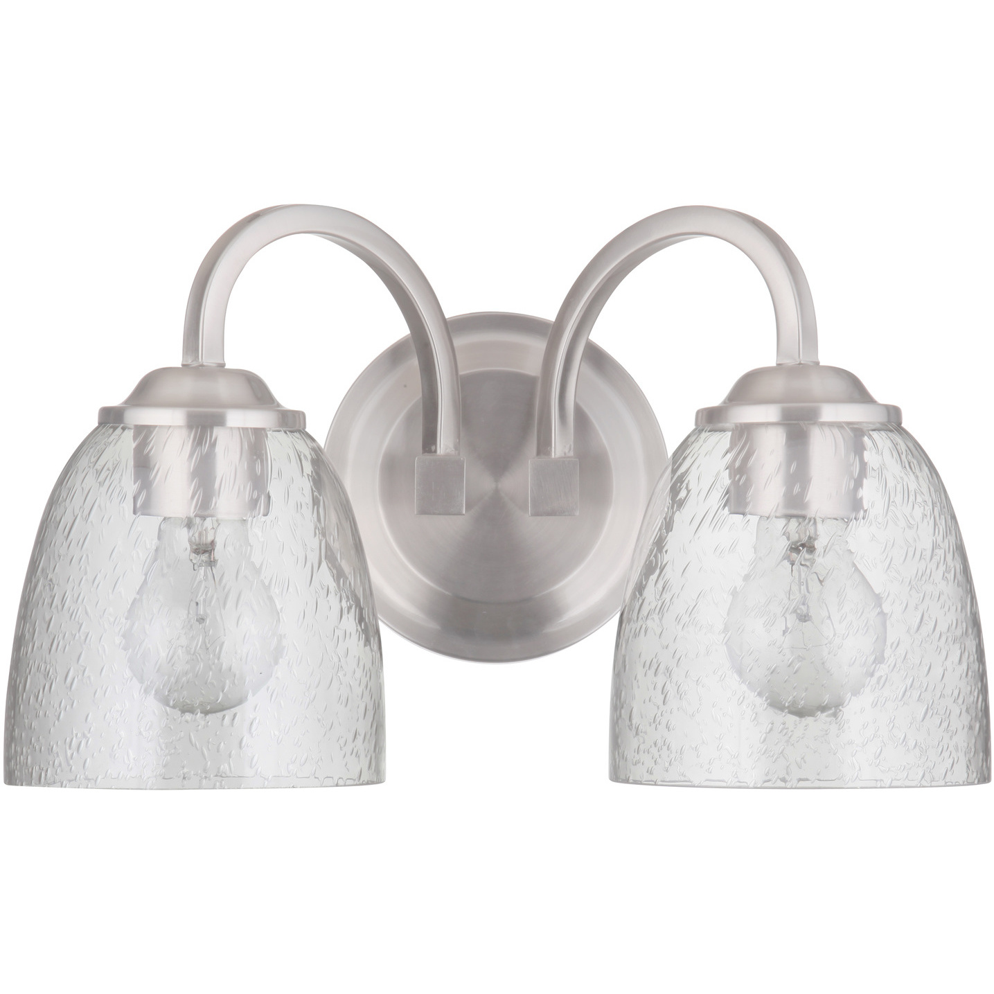 Neighborhood Serene 2 Light 14 inch Brushed Polished Nickel Vanity Light Wall Light in Clear Seeded, Neighborhood Collection
