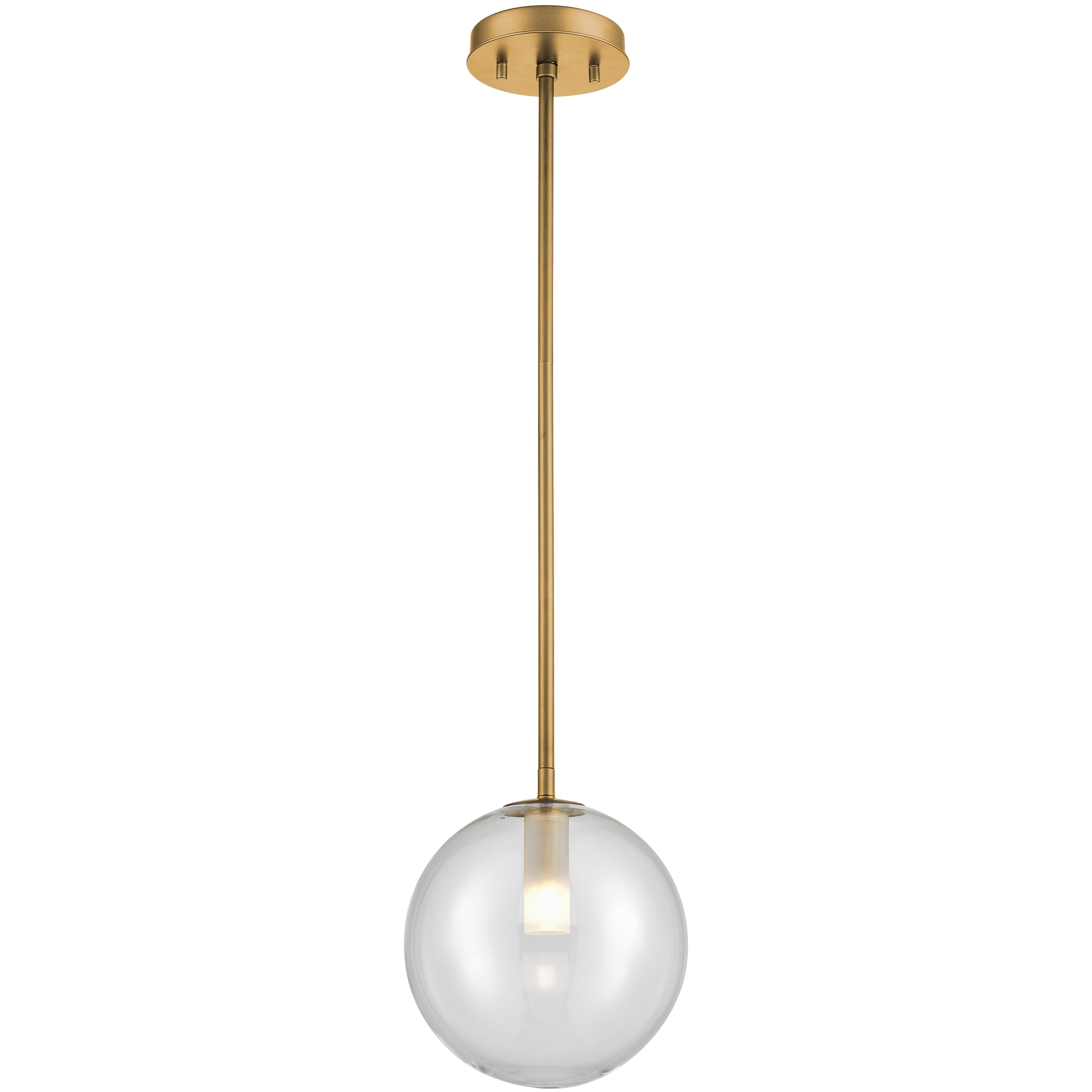 Courcelette 1 Light Venetian Brass Pendant Ceiling Light in Clear Glass