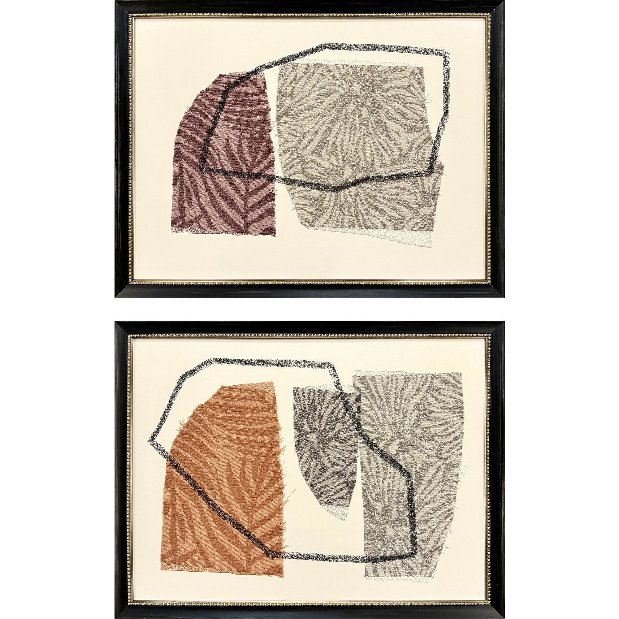 Bold Blends Multi and Black and Brown and Orange Framed Art