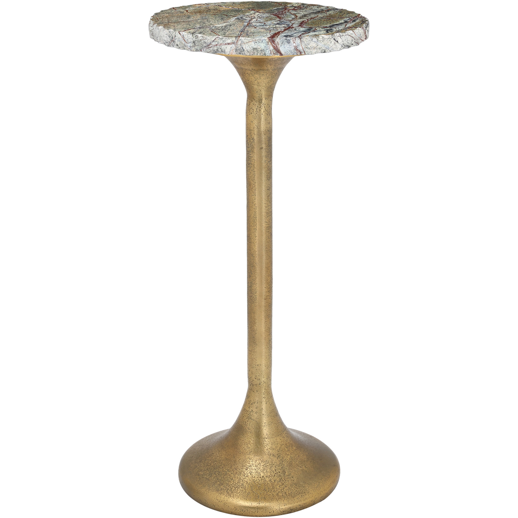 Wilderness 22.5 X 10 inch Antique Brass and Natural Drinks Table