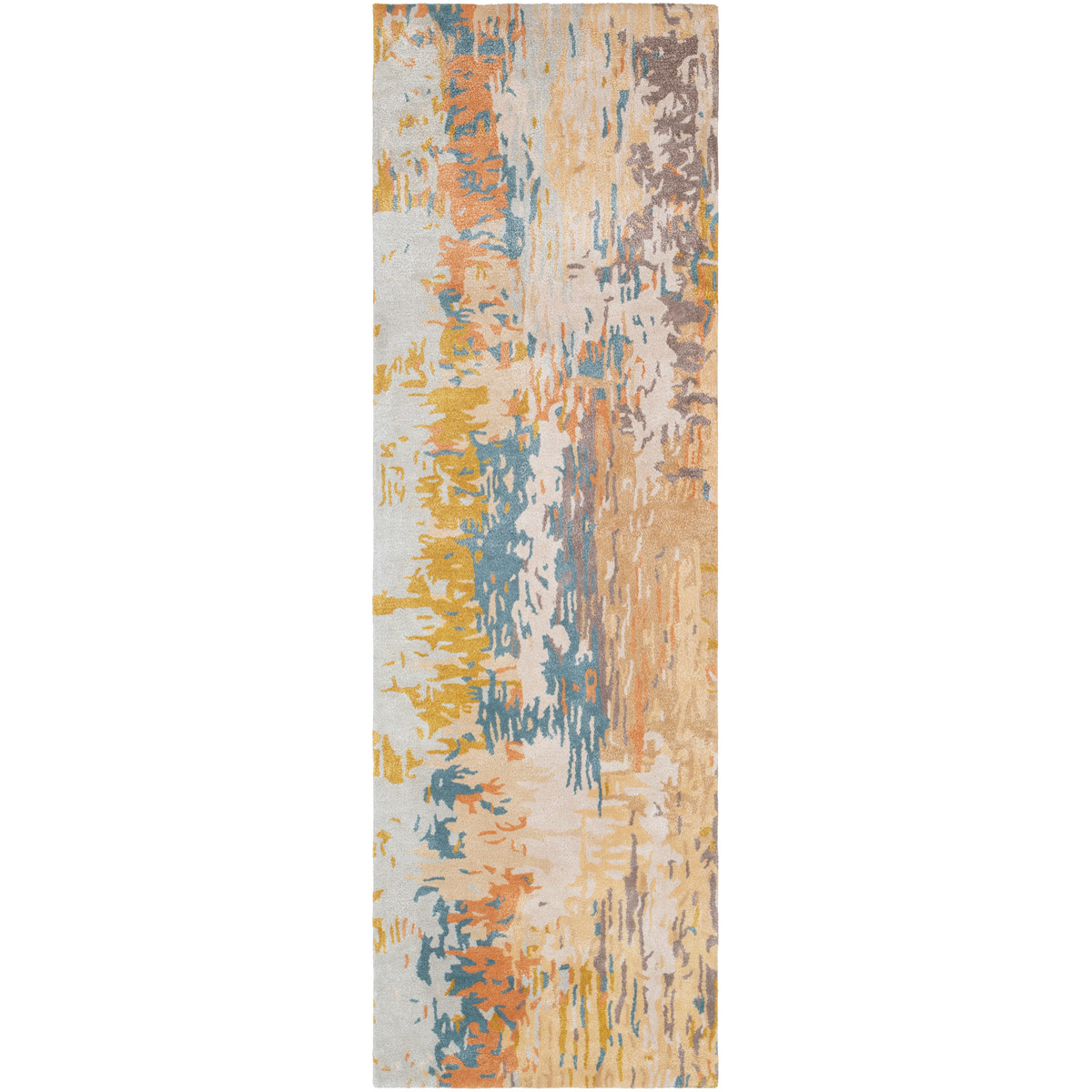 Banshee 63 X 39 inch Camel/Light Gray/Teal/Khaki/Mustard Rugs, Rectangle