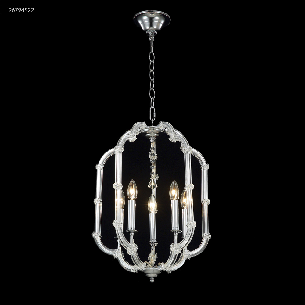 Lantern 5 Light 16 inch Silver Chandelier Ceiling Light