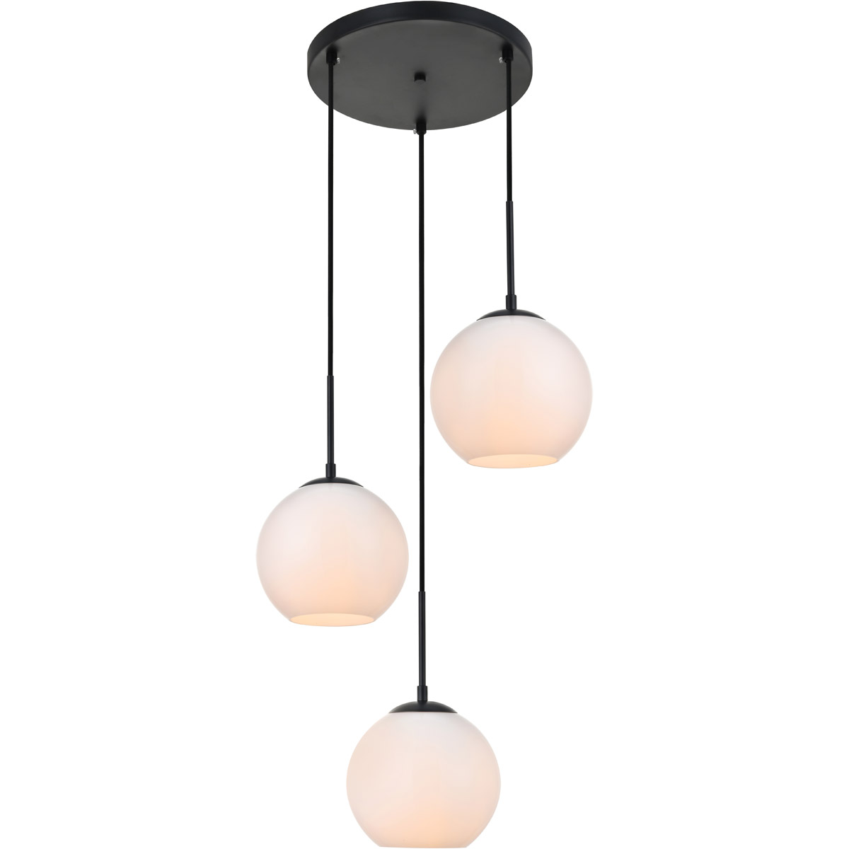 Baxter 3 Light 18.1 inch Black Pendant Ceiling Light