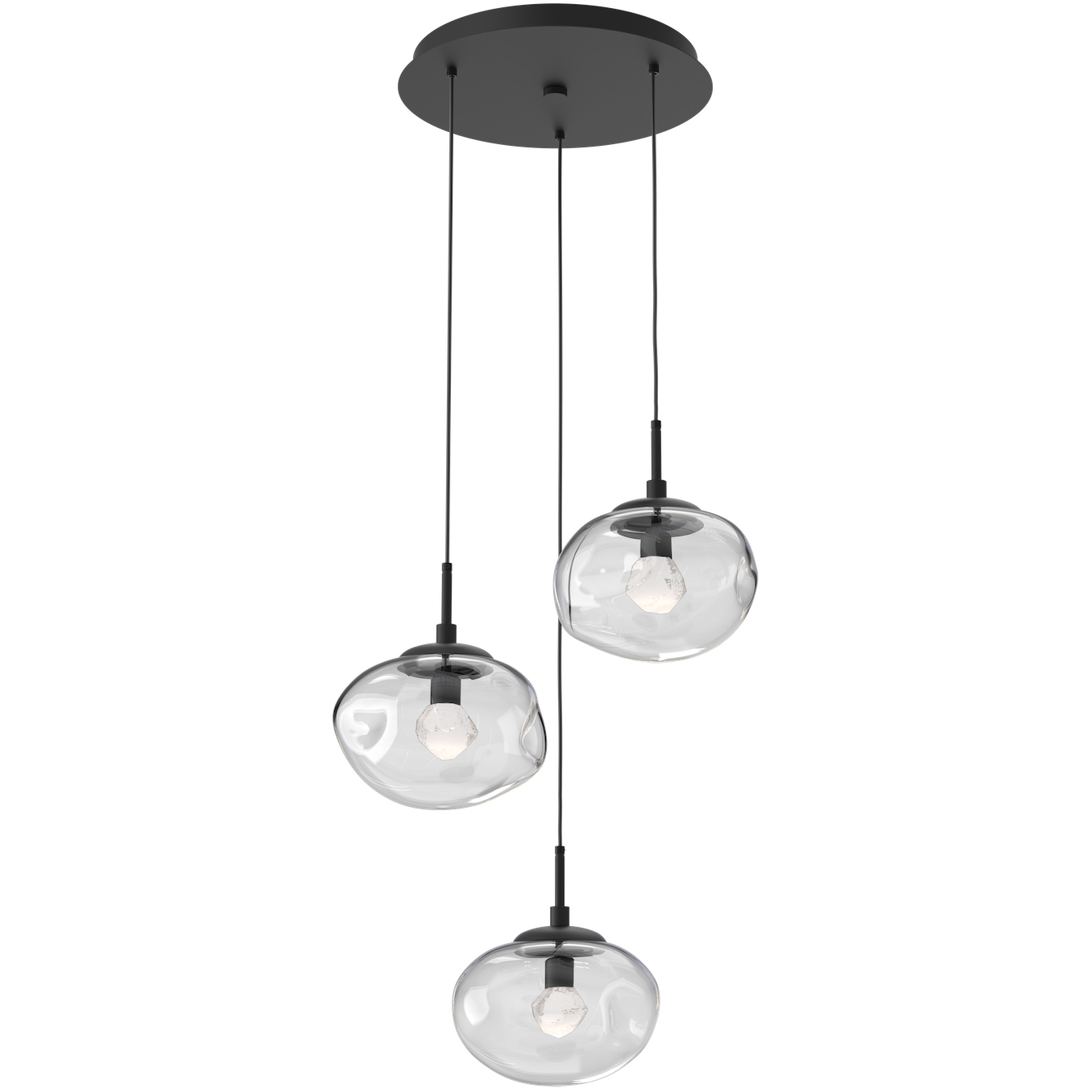Nova LED LED Matte Black Chandelier Ceiling Light, Round Multi-Port