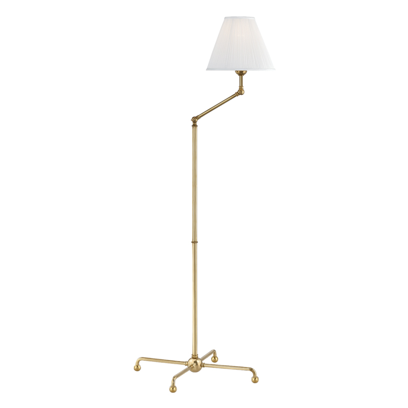 Classic No.1 50.5 inch 75 watt Aged Brass Floor Lamp Portable Light