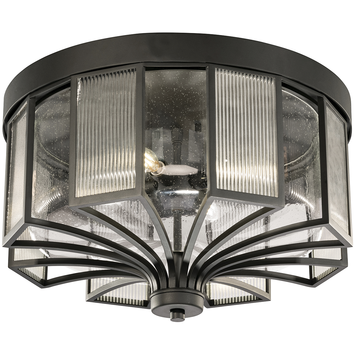Bristol 4 Light 21.5 inch Black Outdoor Flush Mount