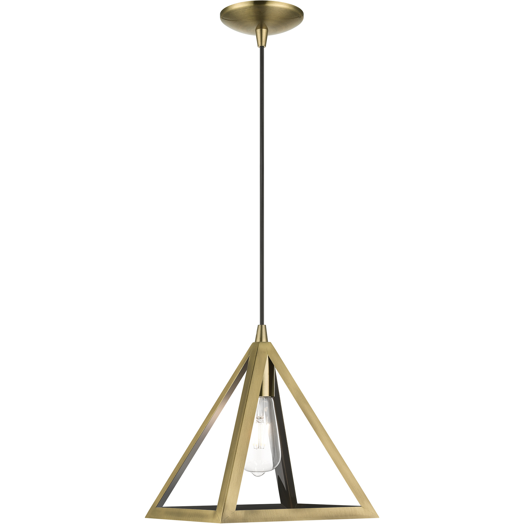 Pinnacle 1 Light 9.75 inch Antique Brass Pendant Ceiling Light