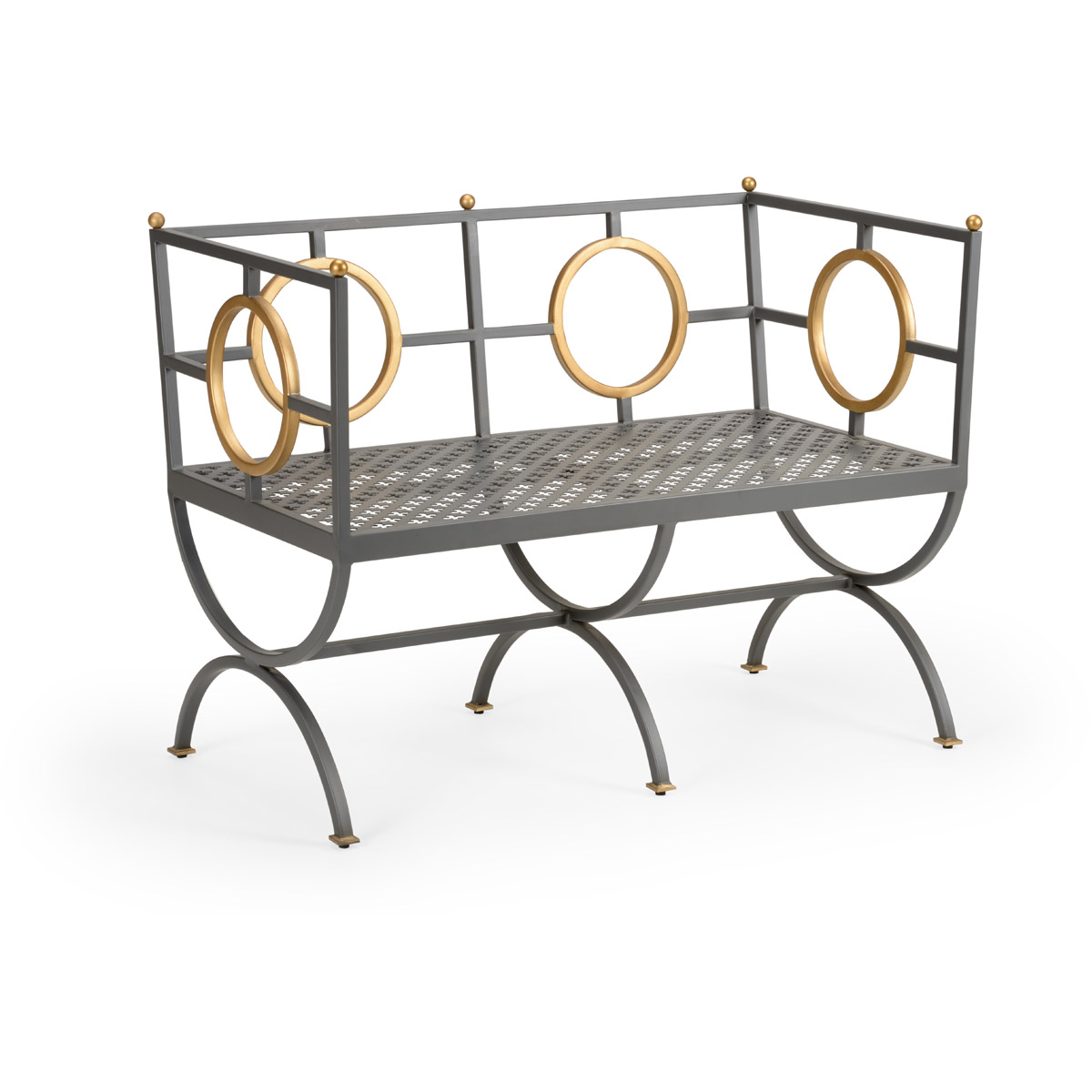 Douglas Freeman Steel/Antique Gold Bench