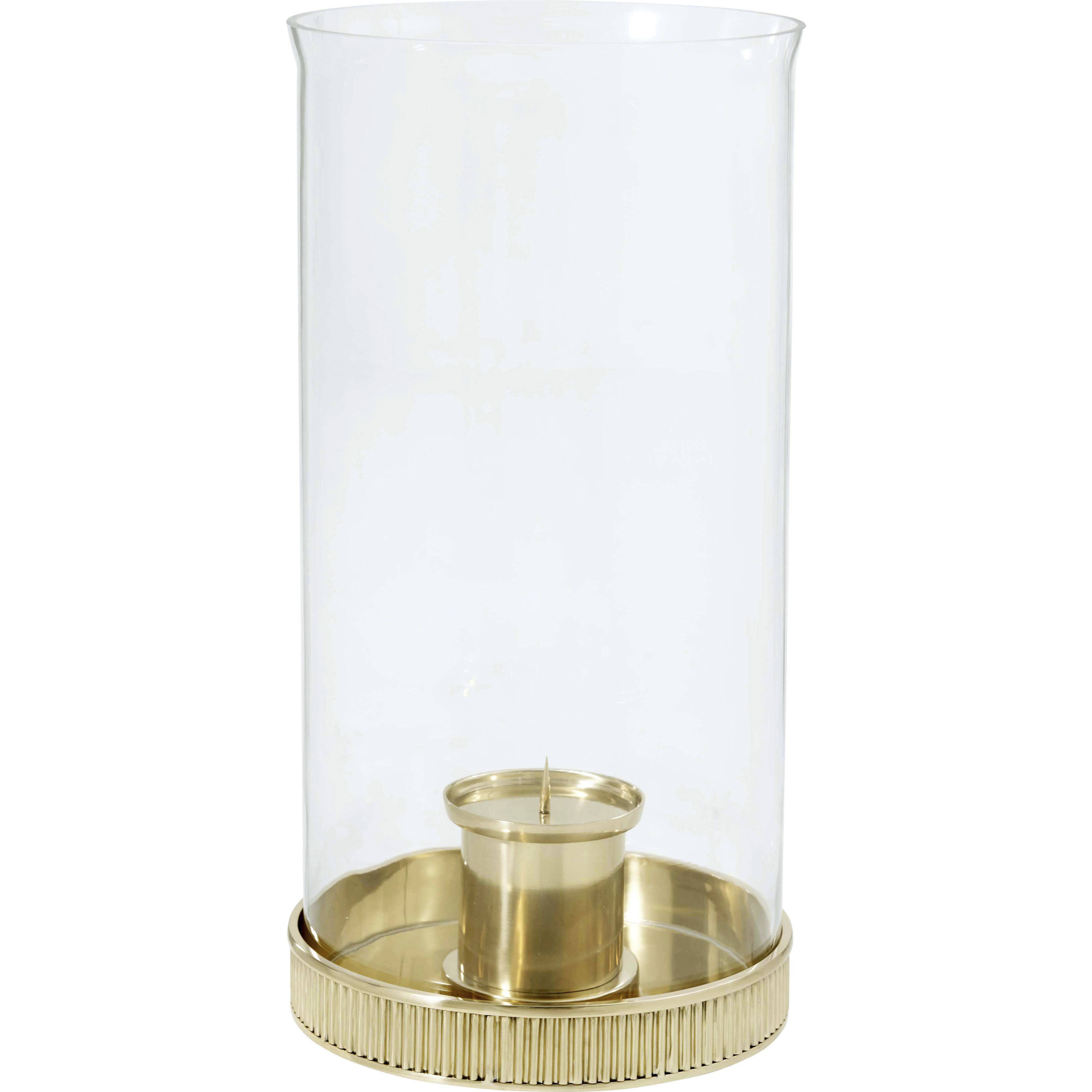 Last Storm of the Season 17.75 X 9.25 inch Candle Stand, Brass with Glass, Grande, Spencer London