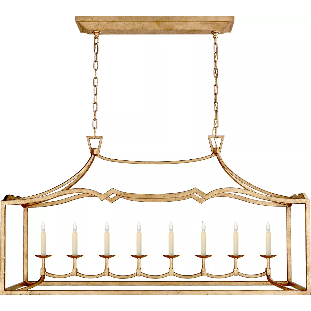 Chapman & Myers Darlana4 8 Light 51.75 inch Gilded Iron Linear Pendant Ceiling Light, Large