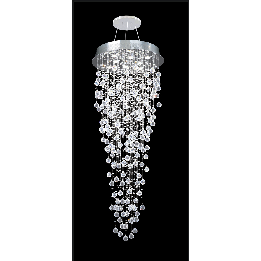 Crystal Rain 8 Light 24 inch Silver Entry Chandelier Ceiling Light