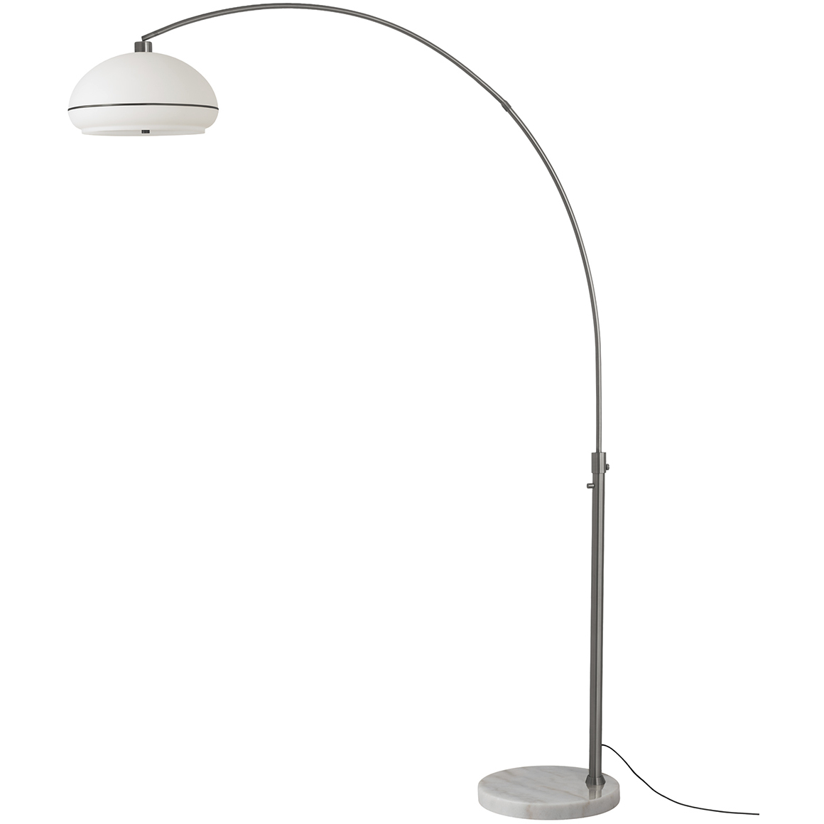 Morelli 92 inch 14 watt Black Nickel and White Arc Floor Lamp Portable Light