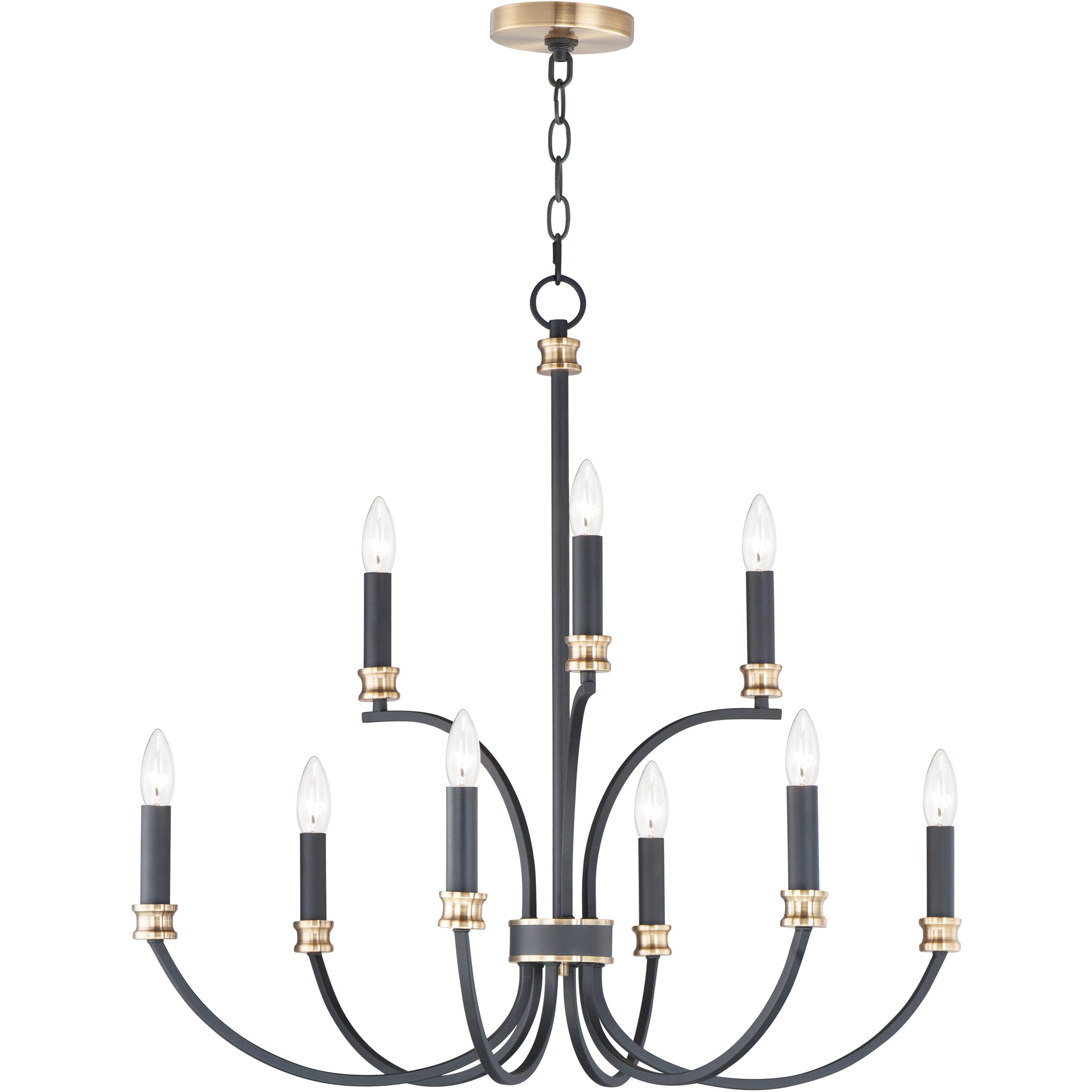 Charlton 9 Light 30 inch Black and Antique Brass Chandelier Ceiling Light in Antique Brass and Black