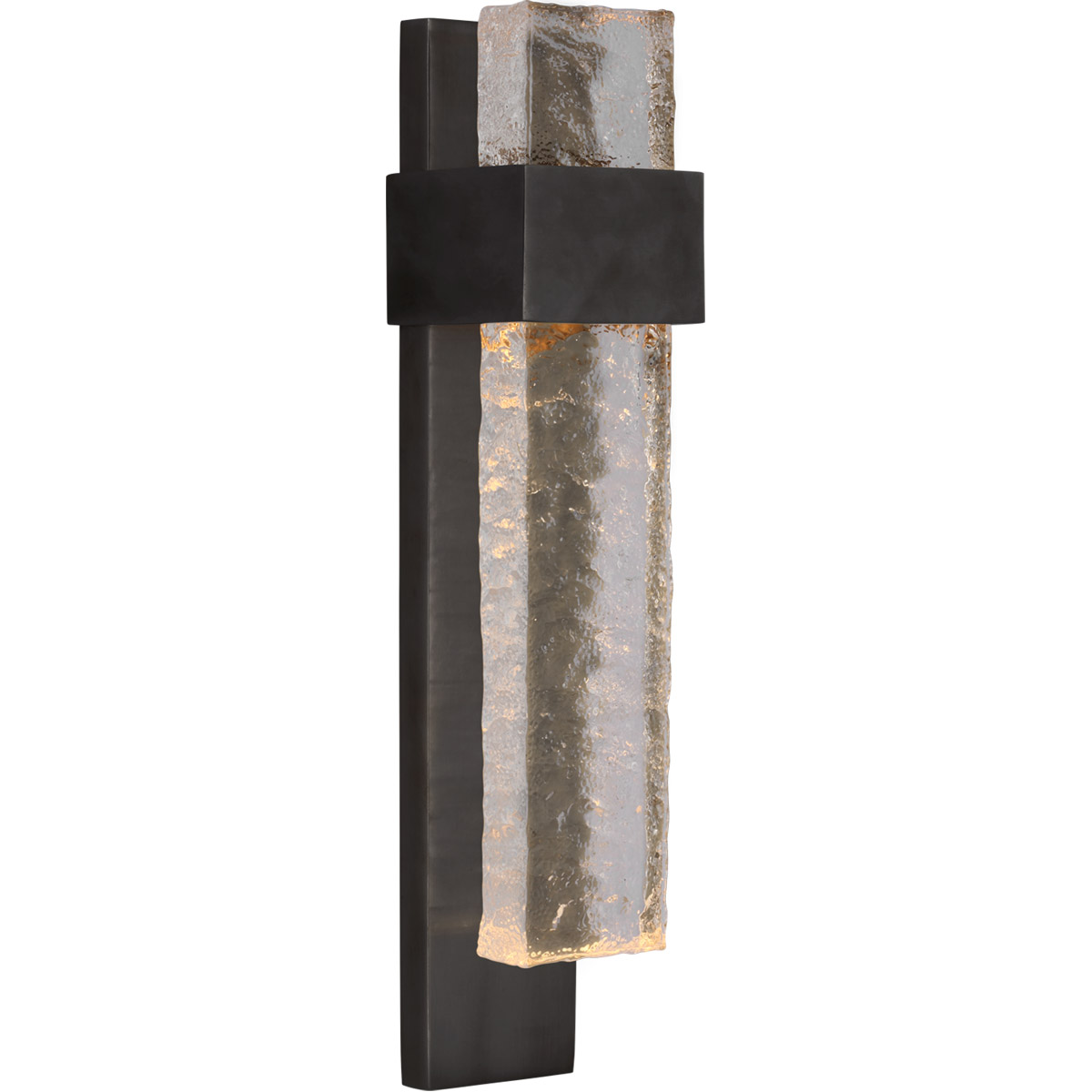 Marie Flanigan Brock LED 3 inch Bronze and Clear Wavy Glass Sconce Wall Light, Medium