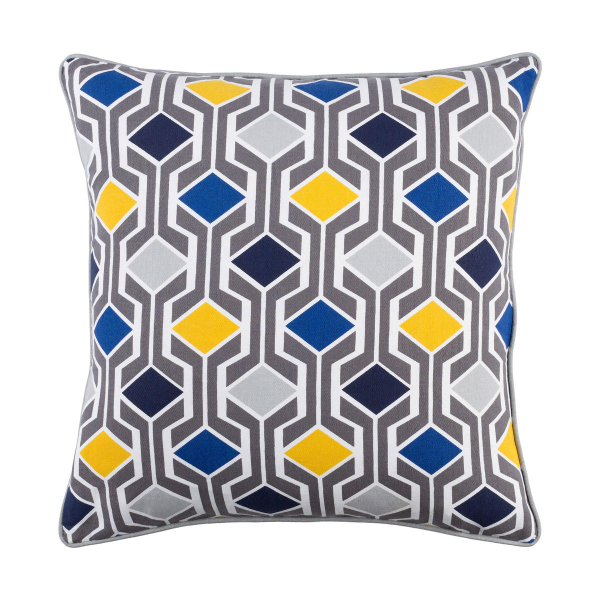 Inga 18 X 18 inch Light Gray/Medium Gray/Navy/Bright Yellow Pillow Kit, Square