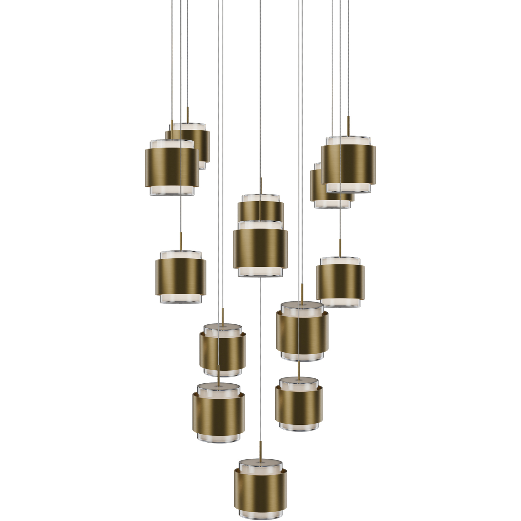 Banded LED 21 inch Aged Brass Chandelier Ceiling Light, dweLED