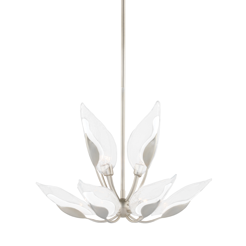 Blossom 10 Light 29 inch Silver Leaf Chandelier Ceiling Light