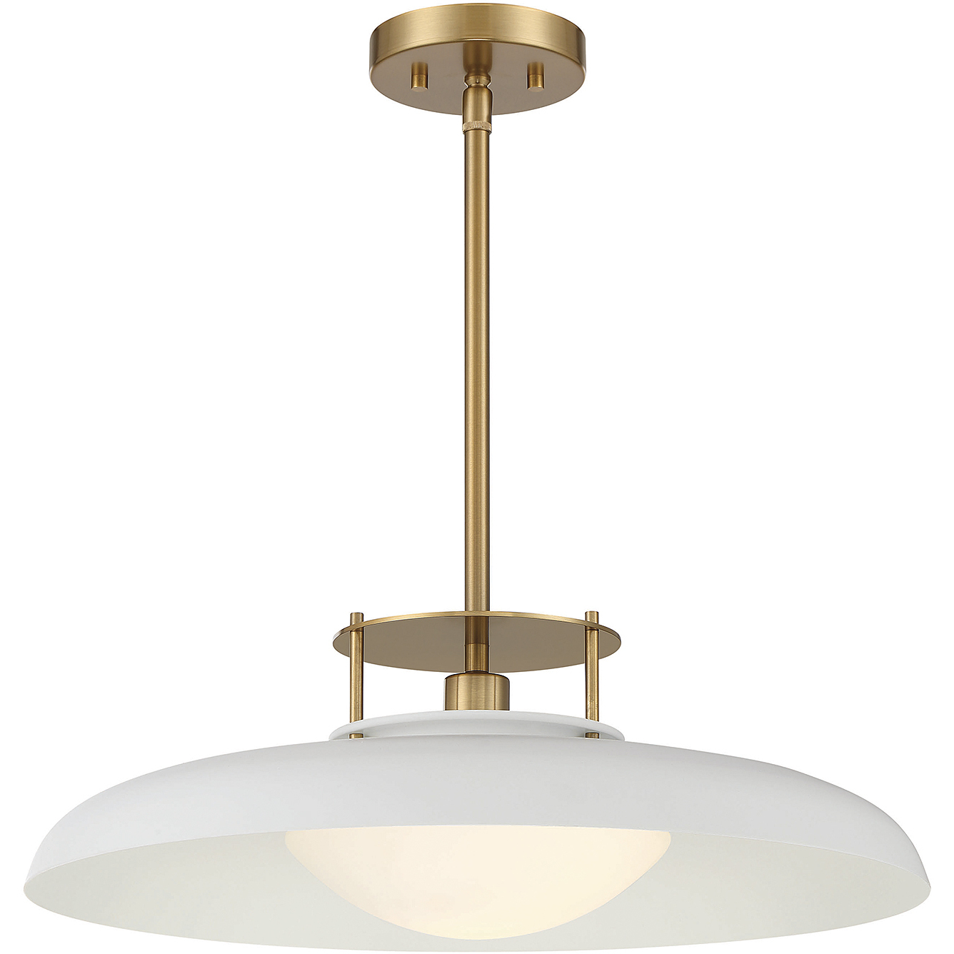 Gavin 1 Light 20 inch White with Warm Brass Accents Pendant Ceiling Light in White/Warm Brass