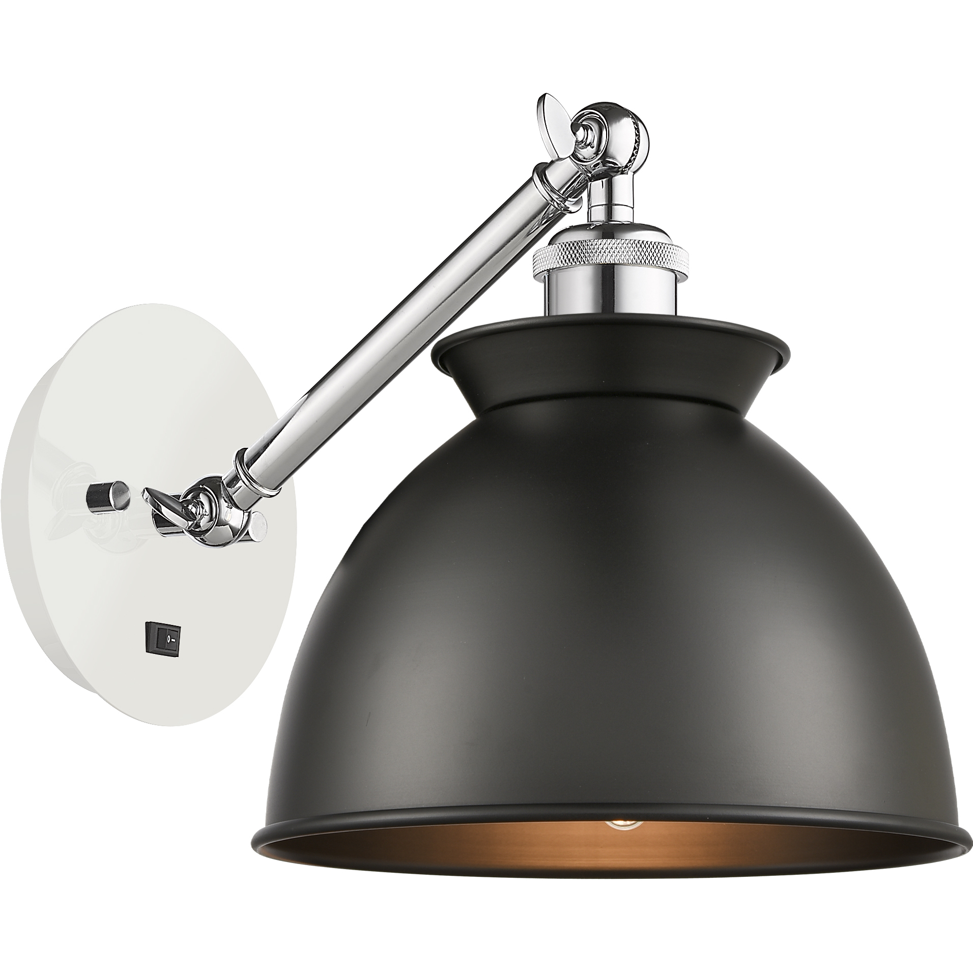 Ballston Adirondack 1 Light 8 inch White and Polished Chrome Sconce Wall Light