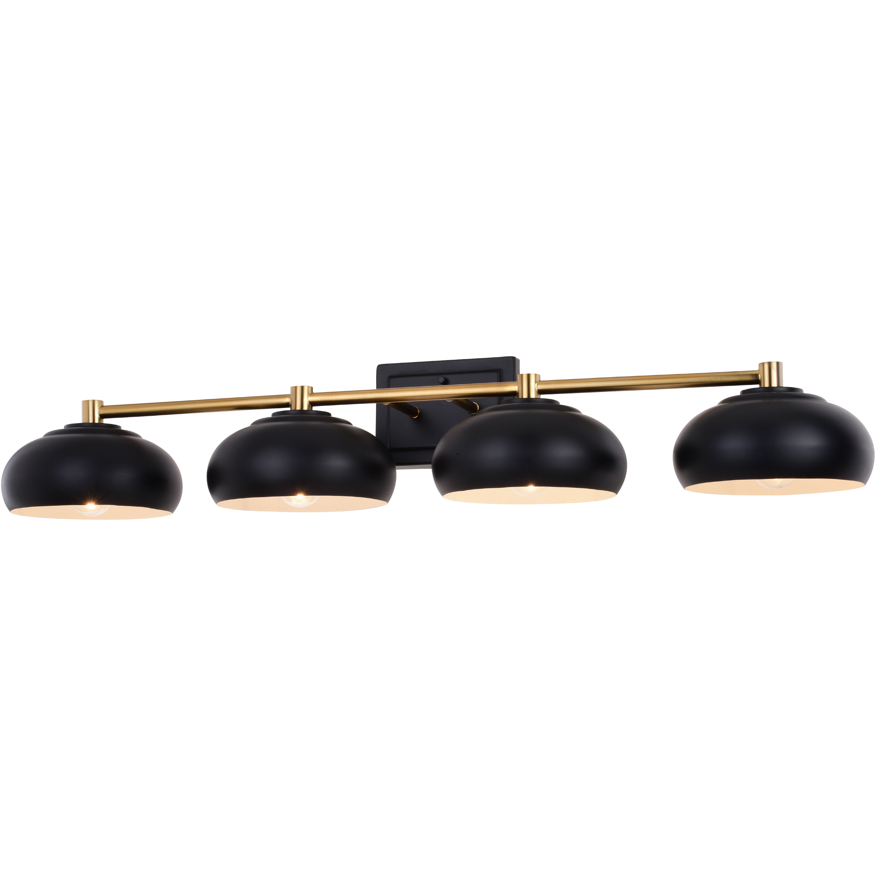 Belmont LED 38 inch Matte Black and Satin Brass Bathroom Light Wall Light in 4