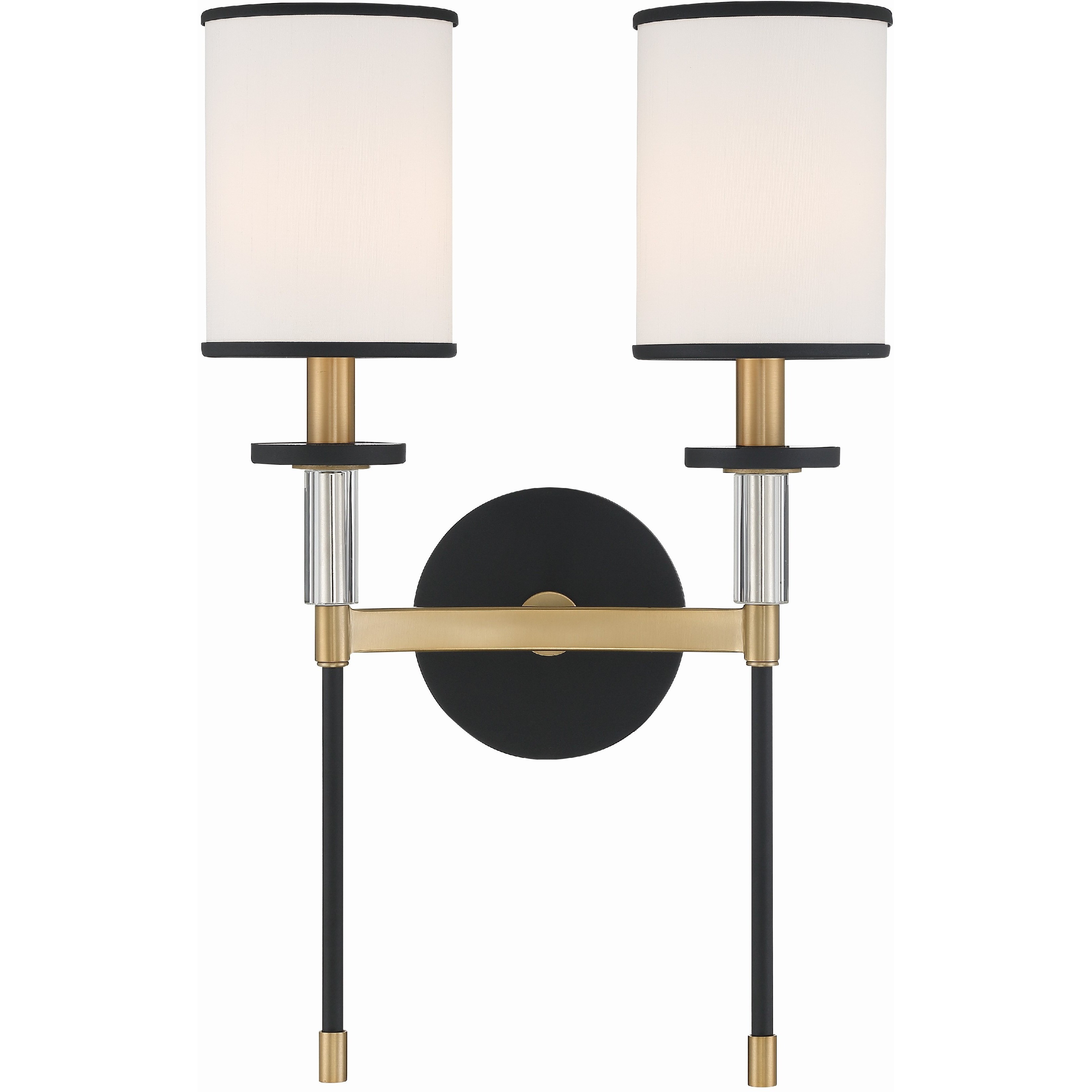Hatfield Bath Wall Light in Black Forged with Vibrant Gold