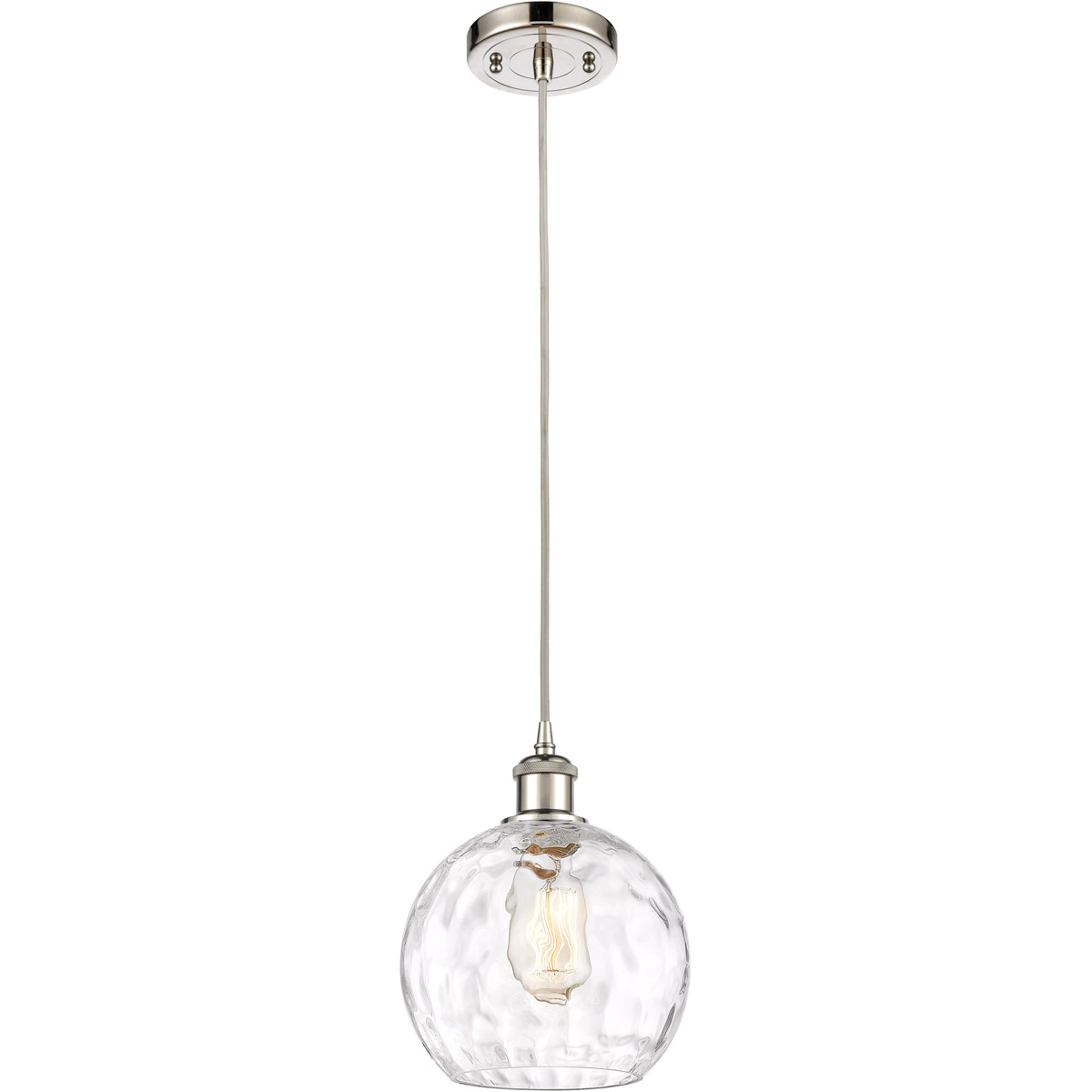 Ballston Athens Water Glass 1 Light 8 inch Polished Nickel Mini Pendant Ceiling Light