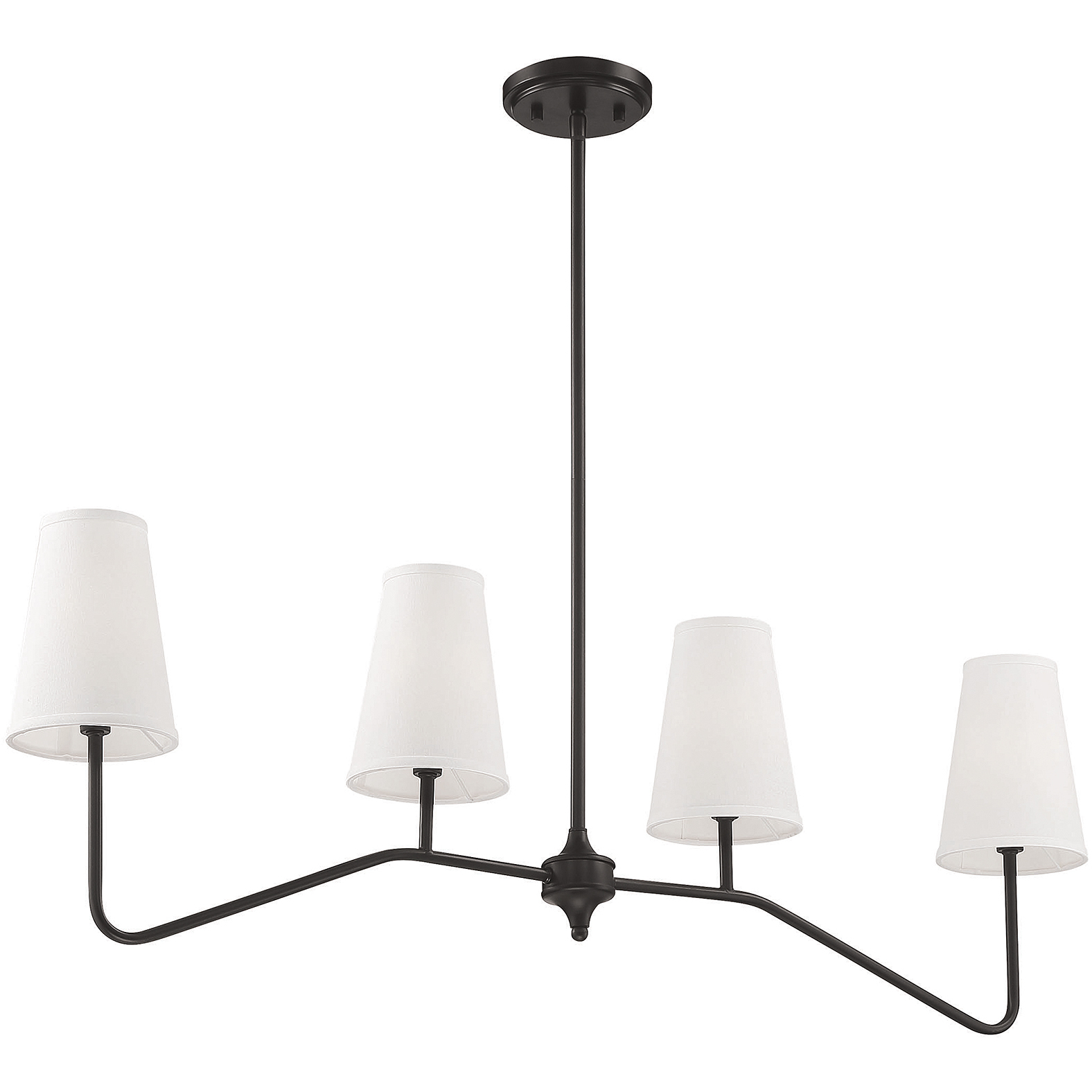Meridian M10078ORB Modern 4 Light 40 inch Oil Rubbed Bronze Linear Chandelier Ceiling Light