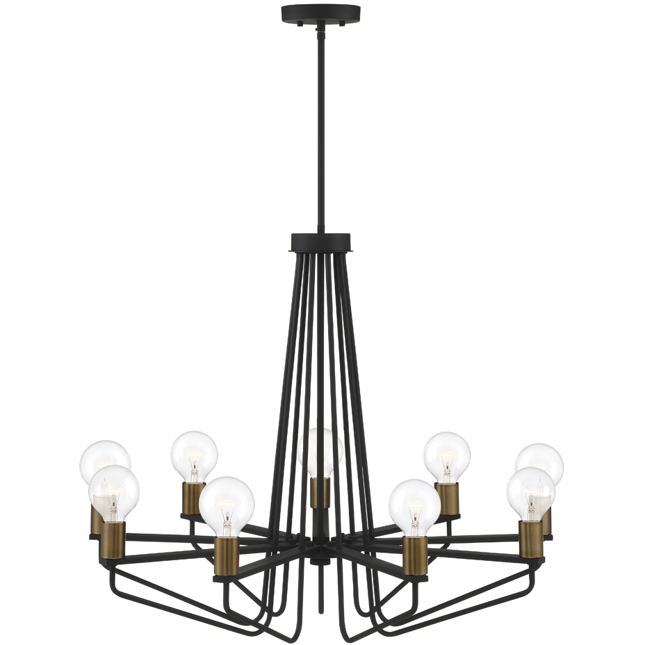 Designers Fountain 94289BK Ravella 9 Light 30 inch Black Chandelier