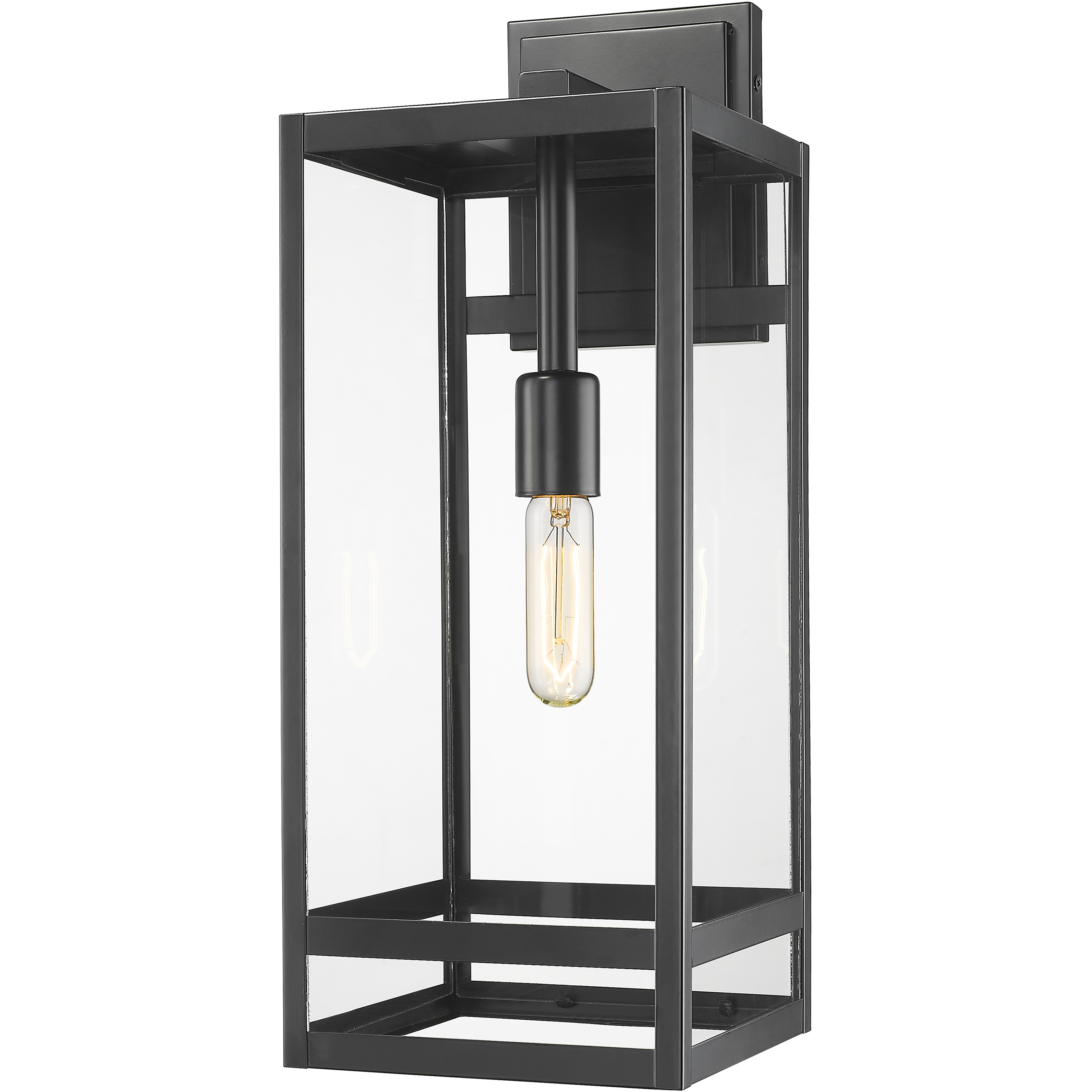 Nuri 1 Light 21.25 inch Black Outdoor Wall Light