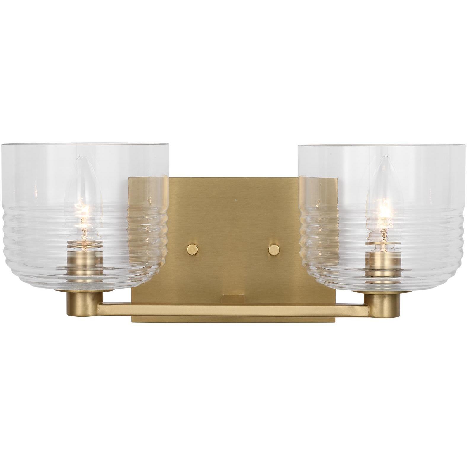 Drew & Jonathan Lochdale 2 Light 14.75 inch Satin Brass Vanity Light Wall Light, Medium