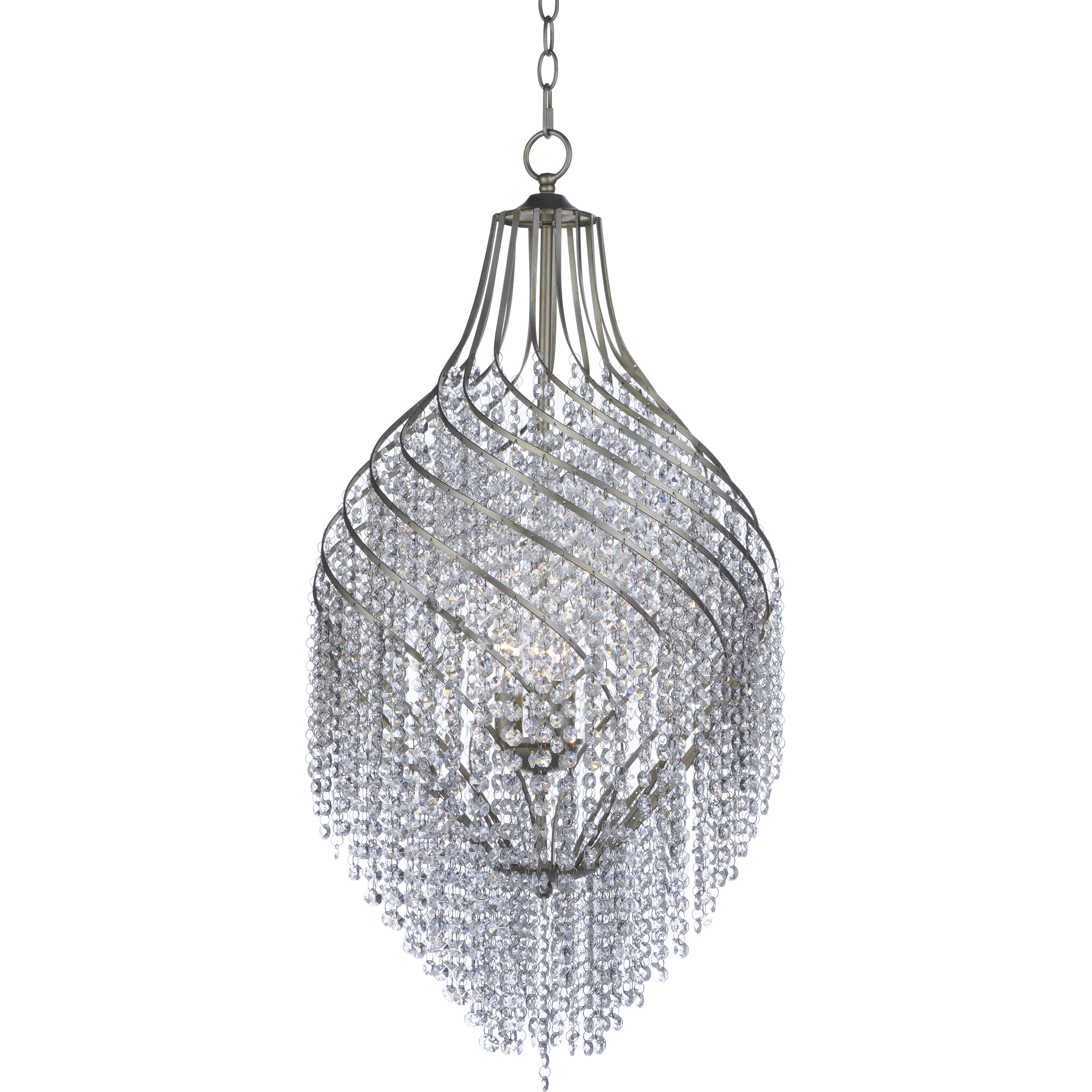 Twirl 3 Light 16.75 inch Golden Silver Chandelier Ceiling Light
