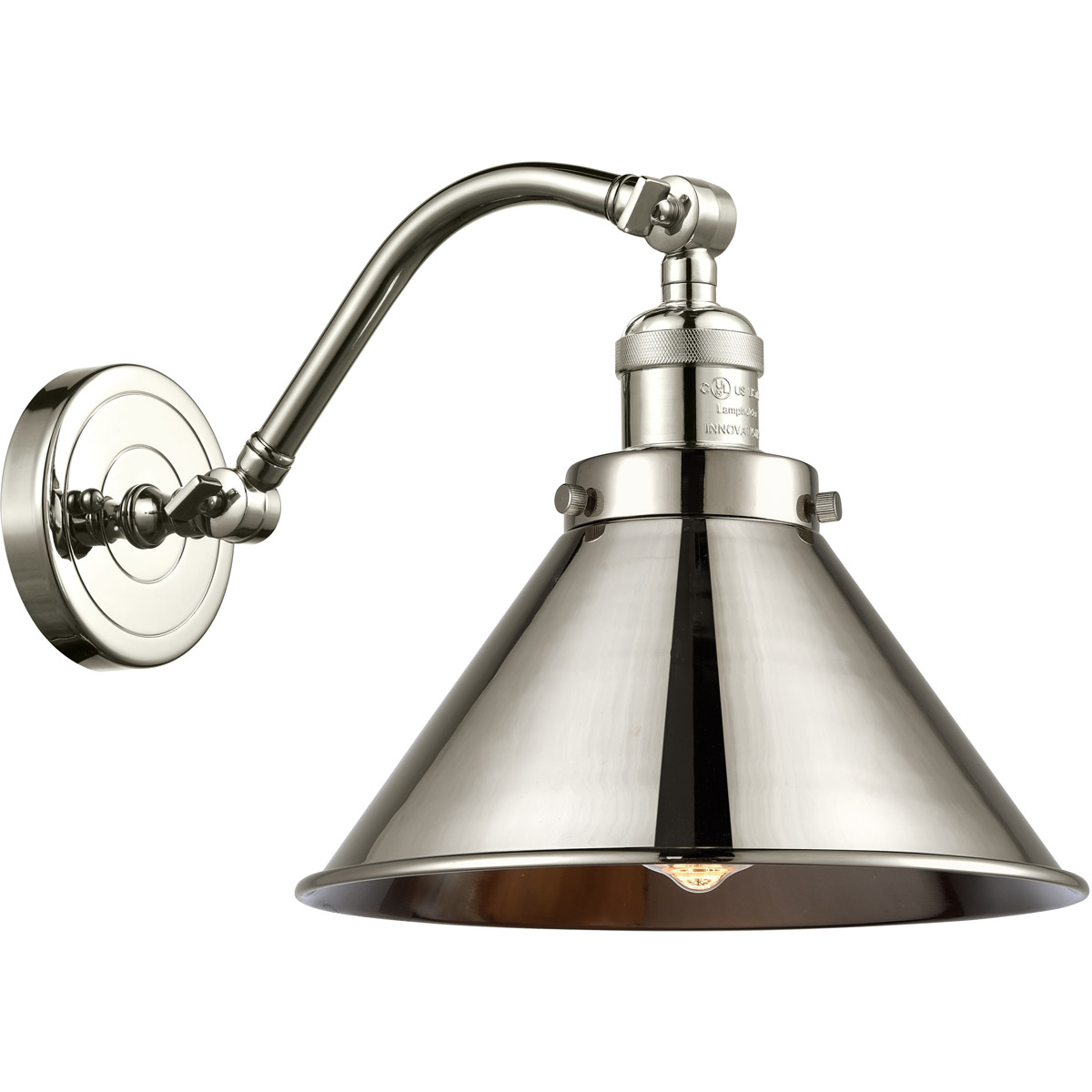 Franklin Restoration Briarcliff LED 8 inch Polished Nickel Sconce Wall Light, Franklin Restoration