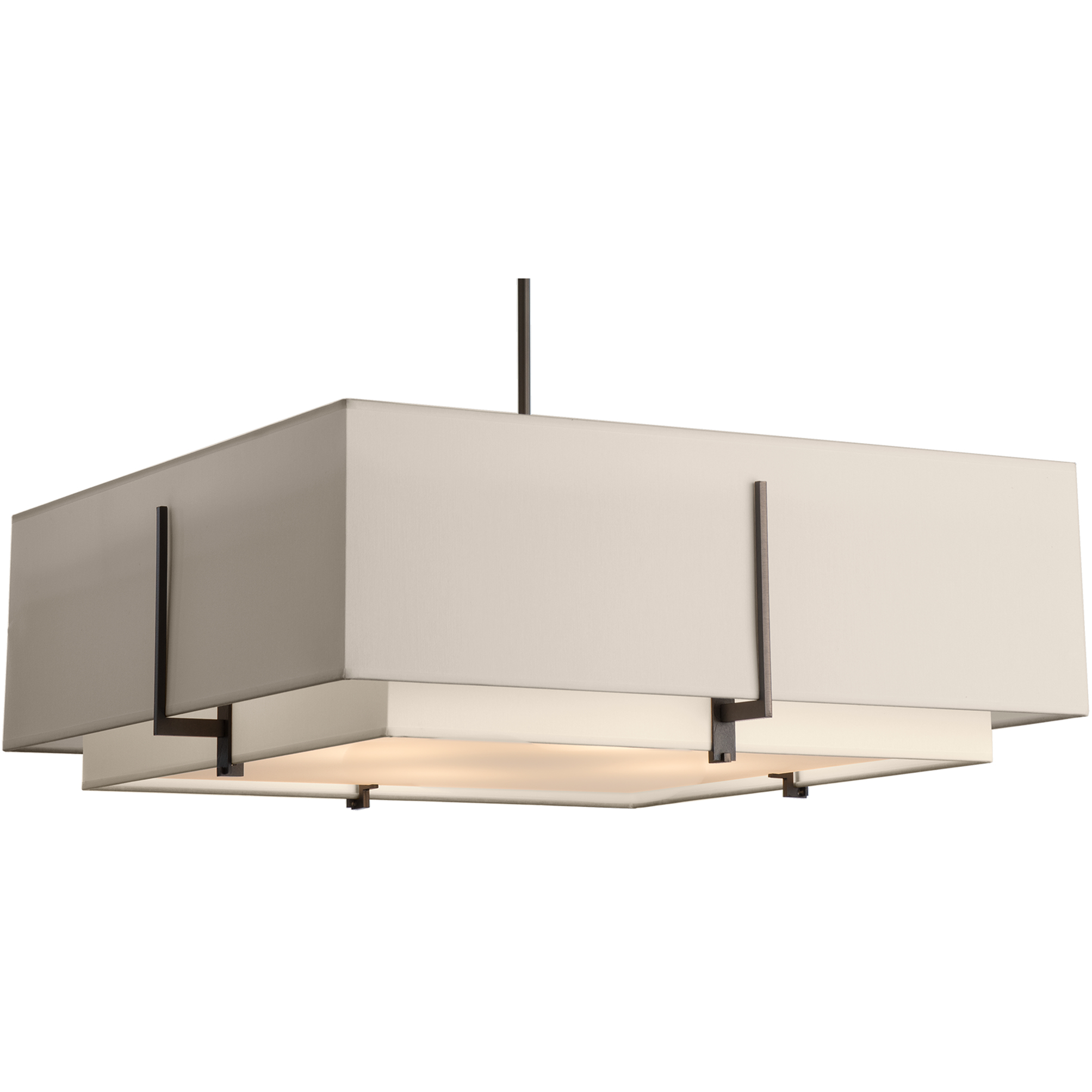 Exos 4 Light 24.6 inch Dark Smoke Pendant Ceiling Light in Natural Anna/Flax, Large