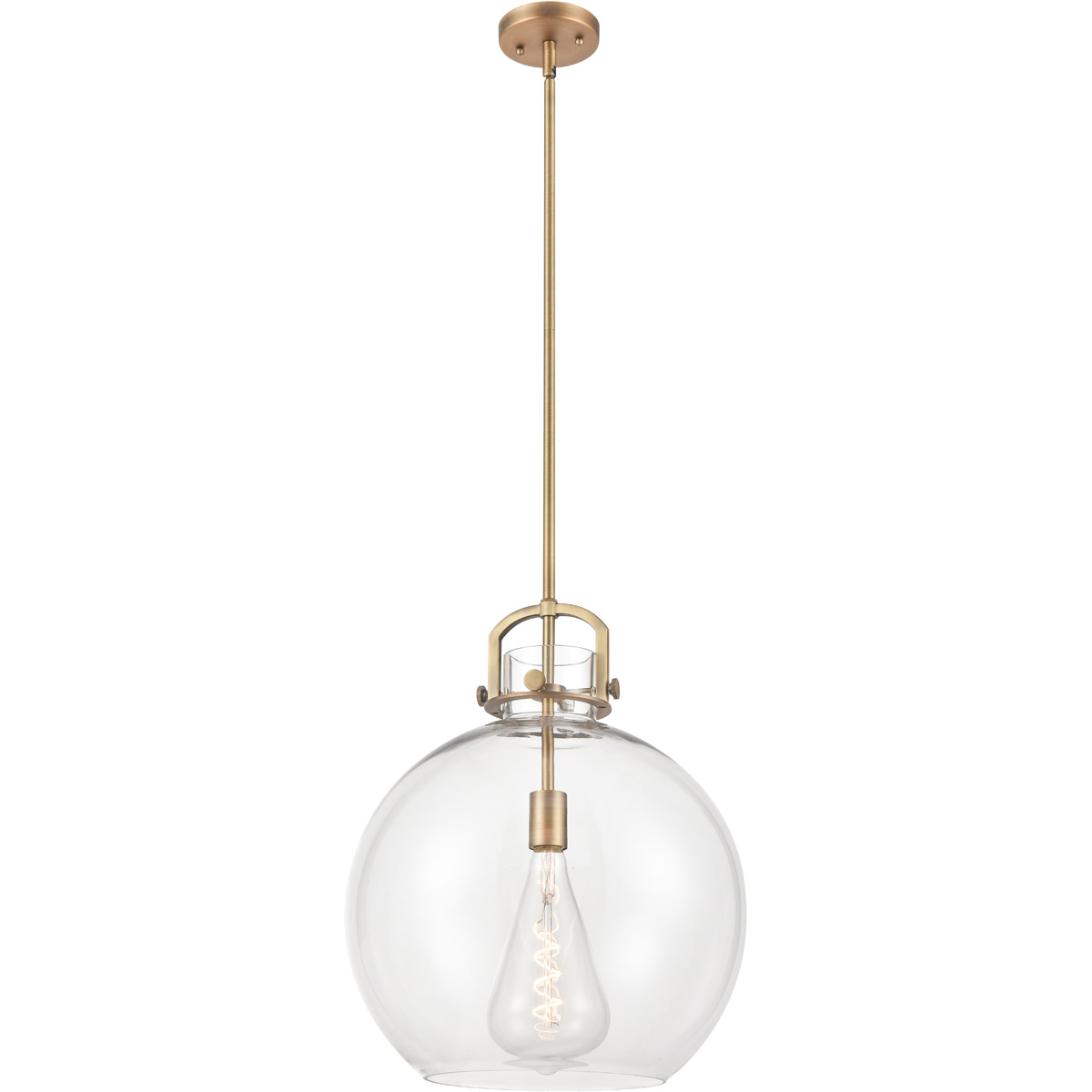 Newton Sphere 1 Light 16 inch Brushed Brass Pendant Ceiling Light