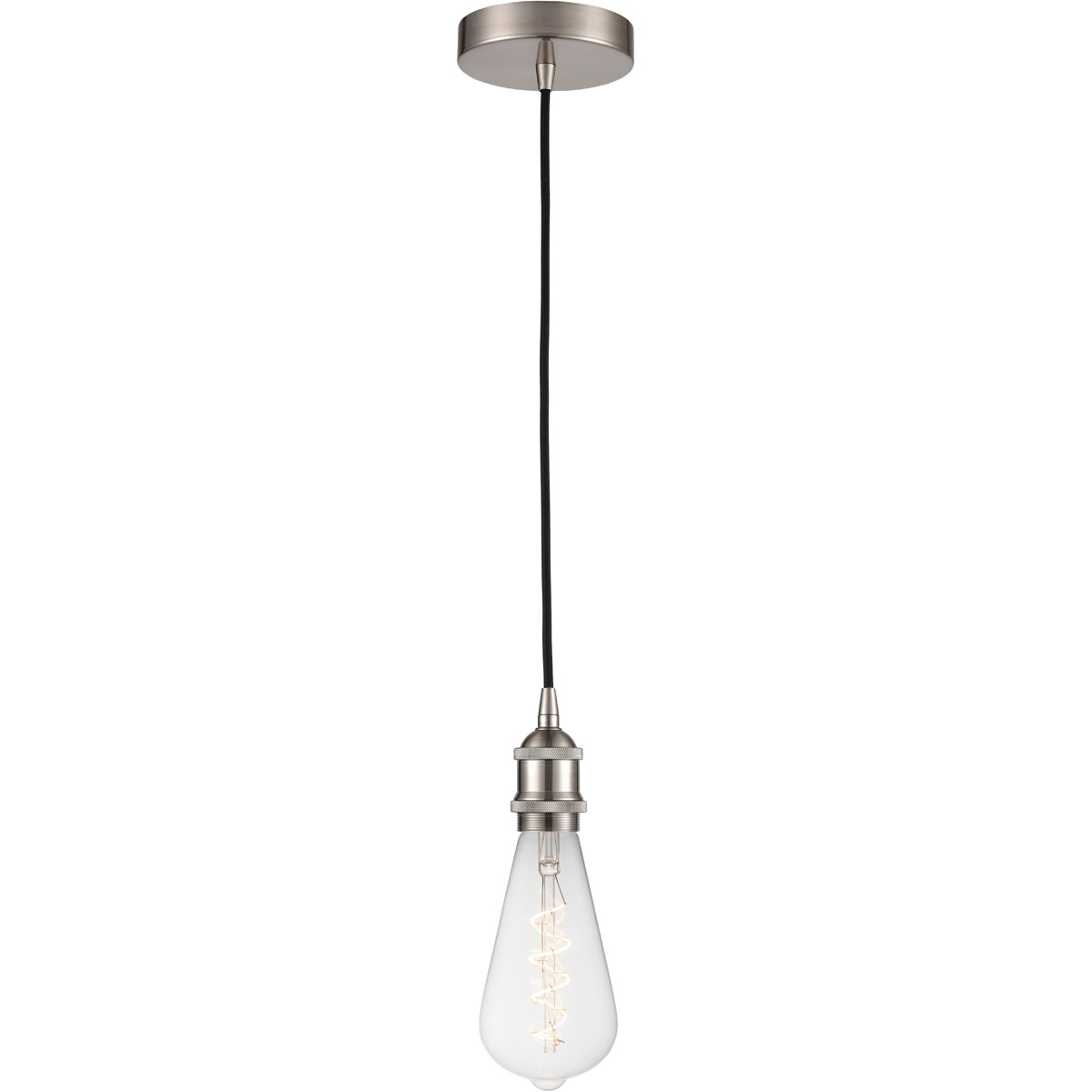 Ballston Edison LED 3.75 inch Brushed Satin Nickel Mini Pendant Ceiling Light, Ballston