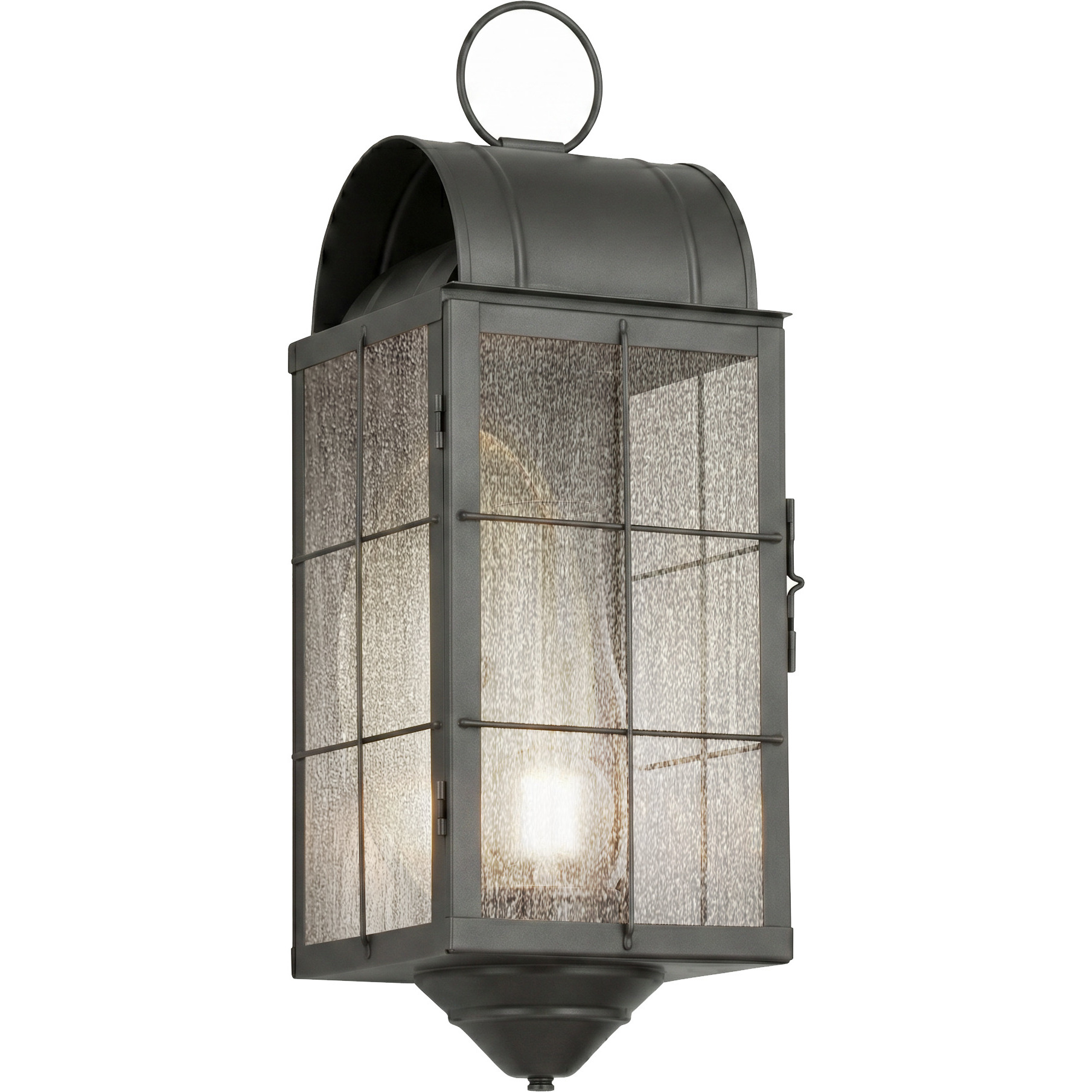 Durham 1 Light 20.5 inch Gunmetal Outdoor Sconce in Seedy Glass, Brass Traditions by Innovations Lighting