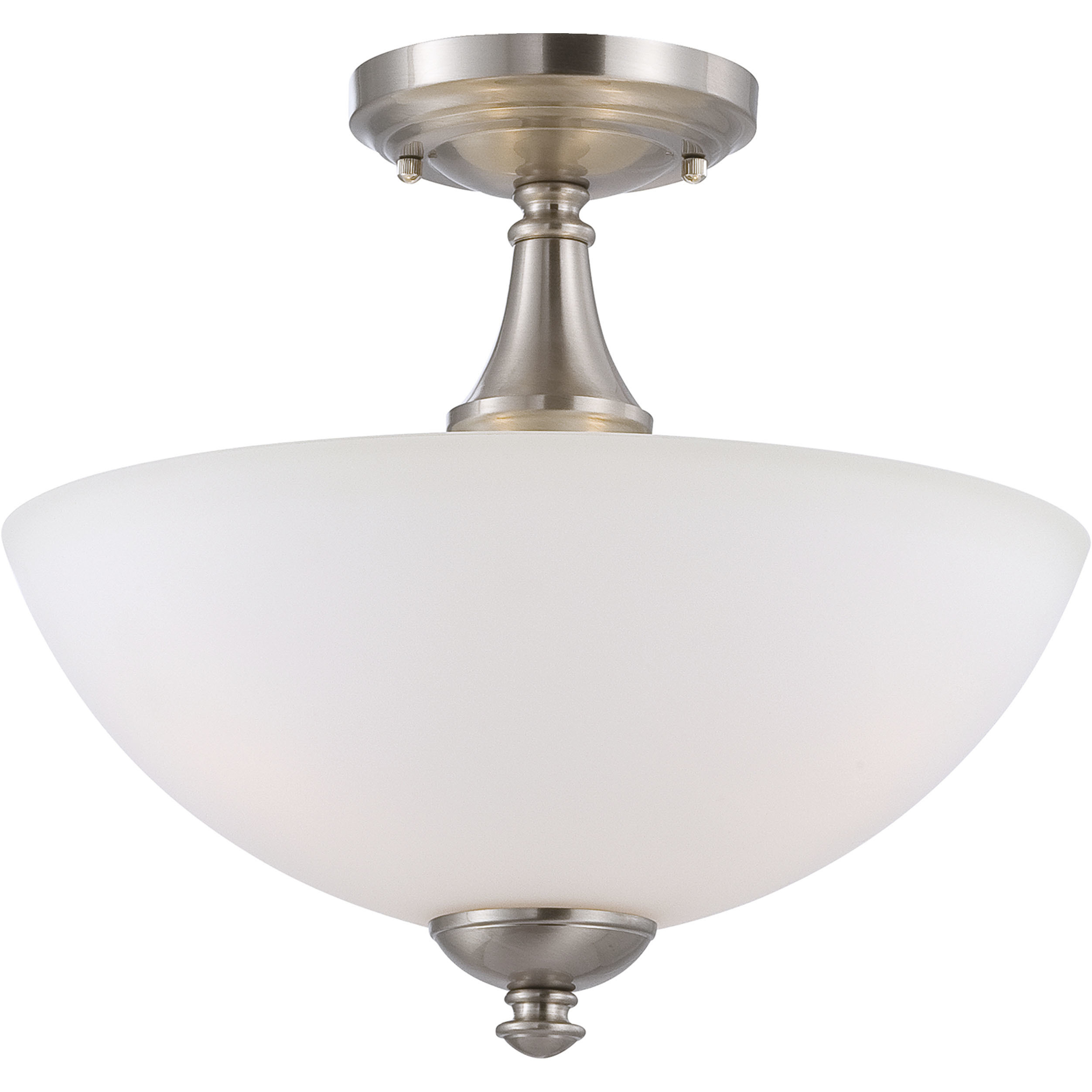 Patton 3 Light 13 inch Brushed Nickel Semi Flush Mount Ceiling Light