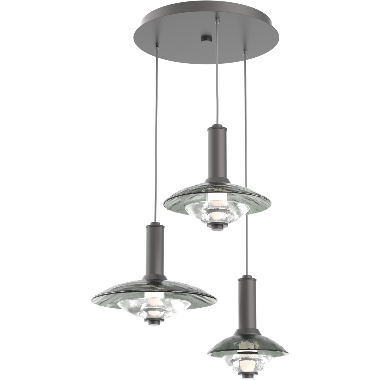 Cirrus LED 27 inch Graphite Multi-Pendant Ceiling Light in Smoke Granite