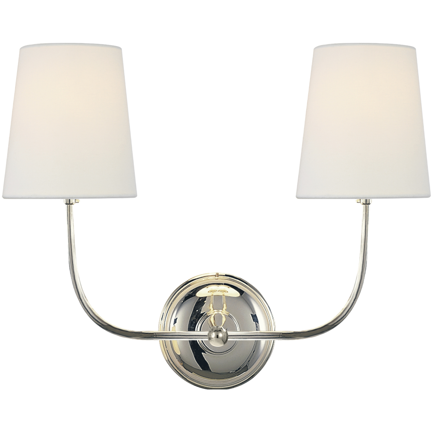 Thomas O'Brien Vendome 2 Light 18 inch Polished Nickel Double Sconce Wall Light in Linen